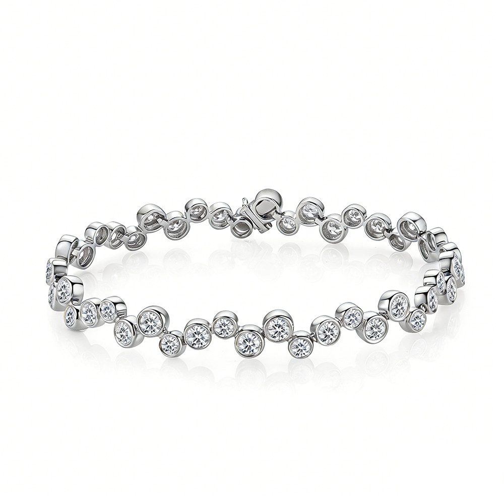 Sternvoll Armreif Bezel-Set Diamond Bracelet in 18K, Handgefertigt, 18K/ 750er massives Gold, laborgezüchtete Diamanten