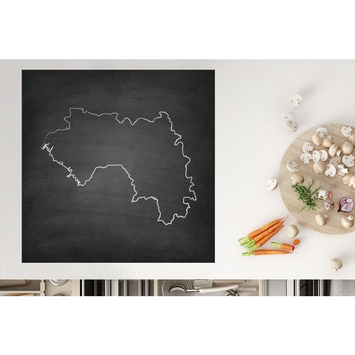 MuchoWow Herdblende-/Abdeckplatte Illustration von Guinea auf einer Wandtafel Vinyl (1 tlg) Ceranfeldabdeckung Arbeitsplatte für küche JN11536