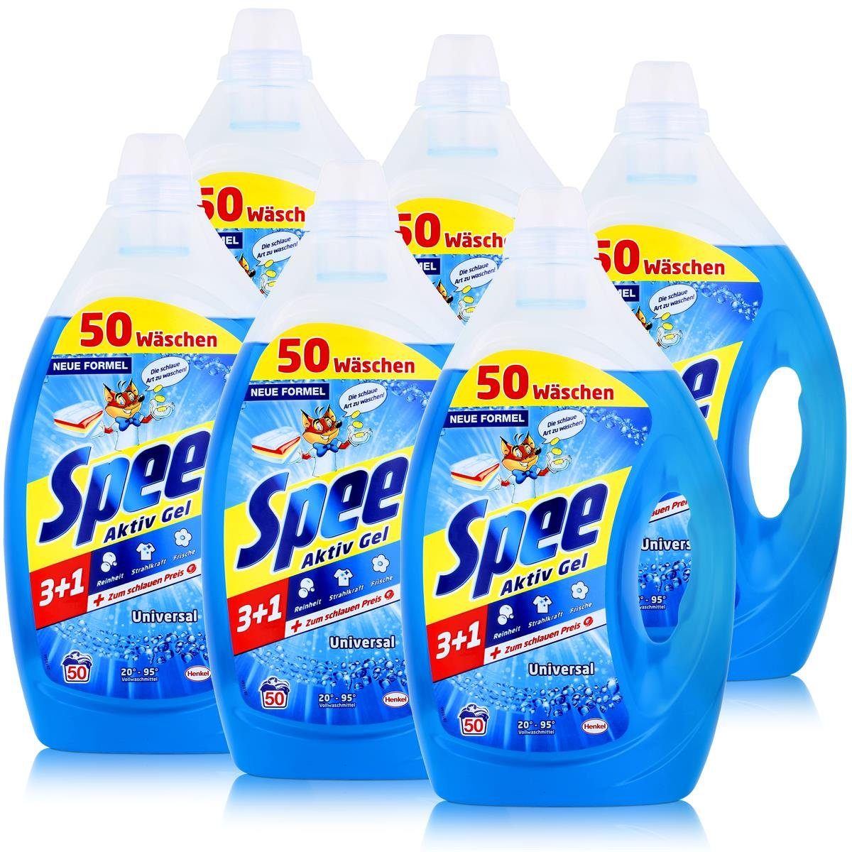 Spee Spee Aktiv Gel Universal Waschmittel 2,5L - Für saubere Wäsche (6er Pa  Vollwaschmittel