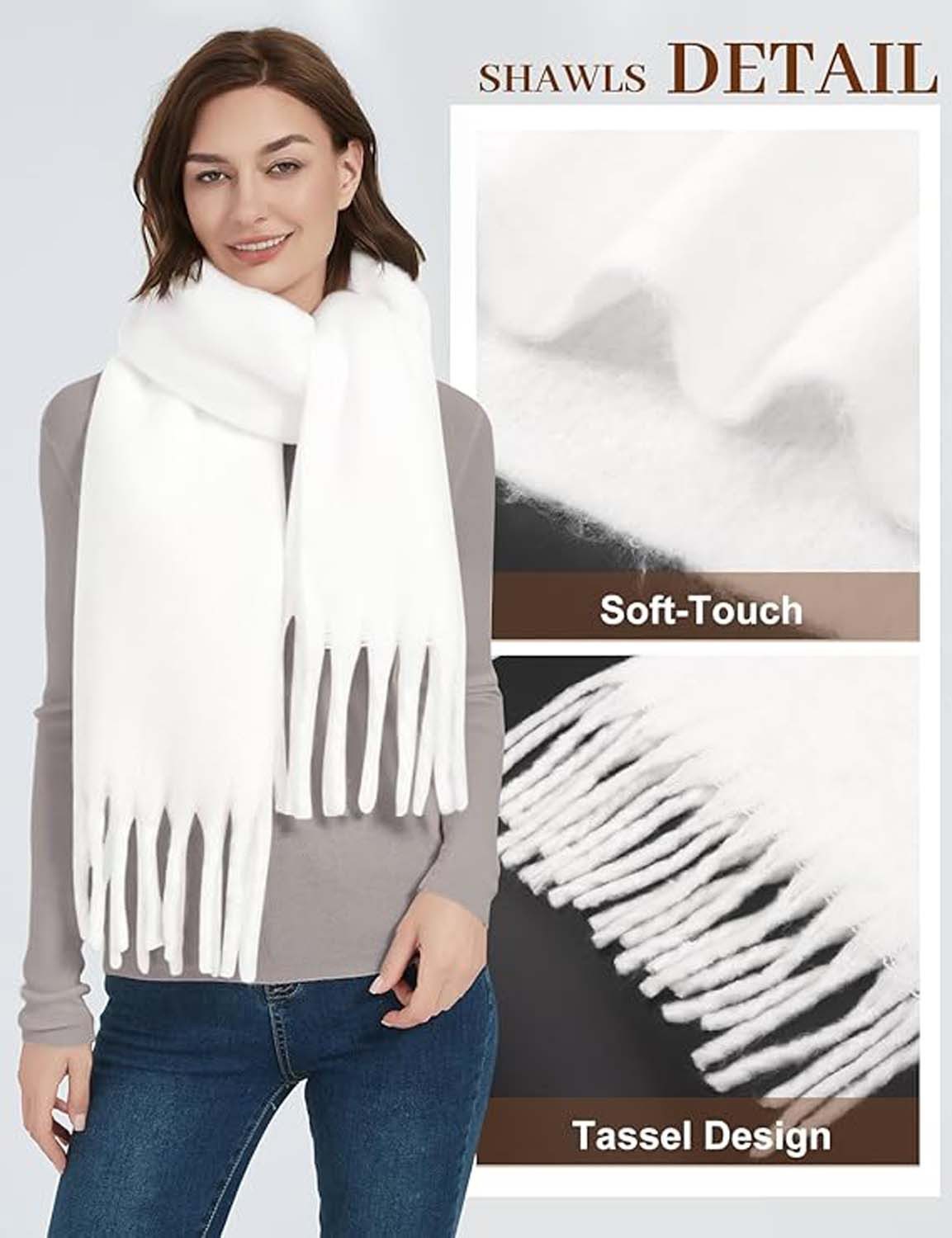 Coonoor Modeschal Damen Winter Halstuch Kuschelig Dicker Schal Tücher – Bild 2 von 5