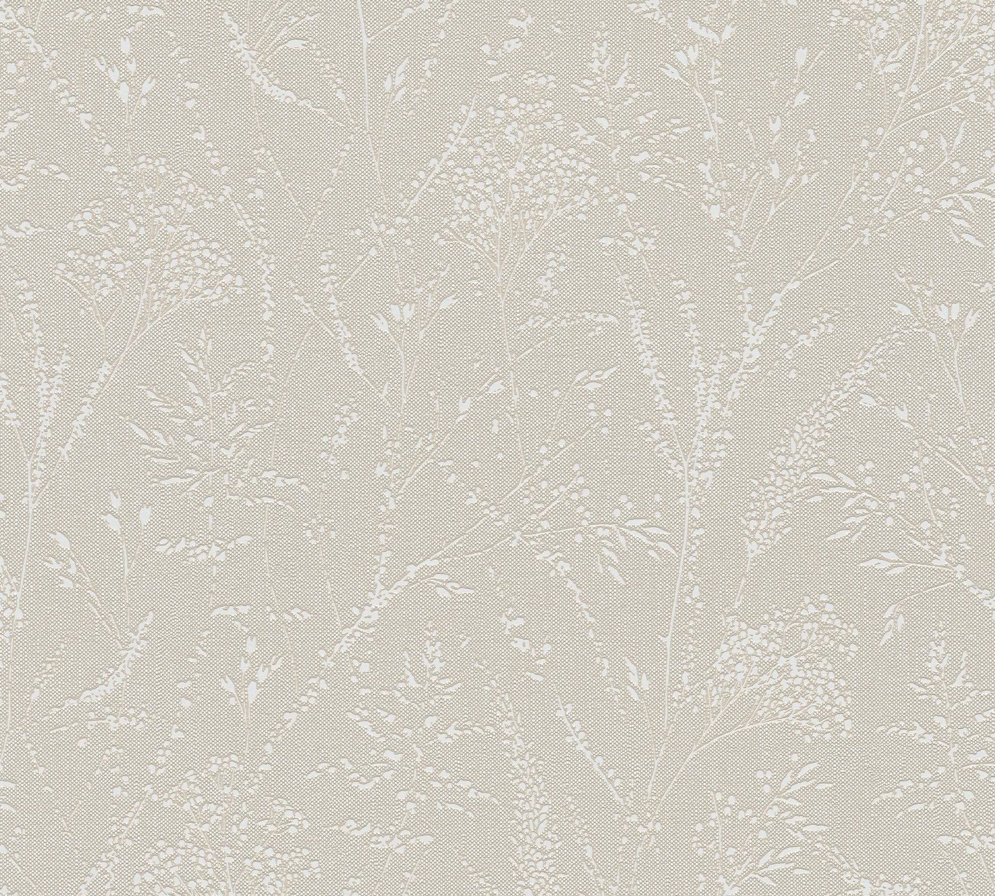 A.S. Création Vliestapete Pure Elegance Tapete mit Ästen Mustertapete Floral Blumen, strukturiert, schimmernd, (1 St), Vliestapete Blumentapete für Schlafzimmer Küche Wohnzimmer Äste Design