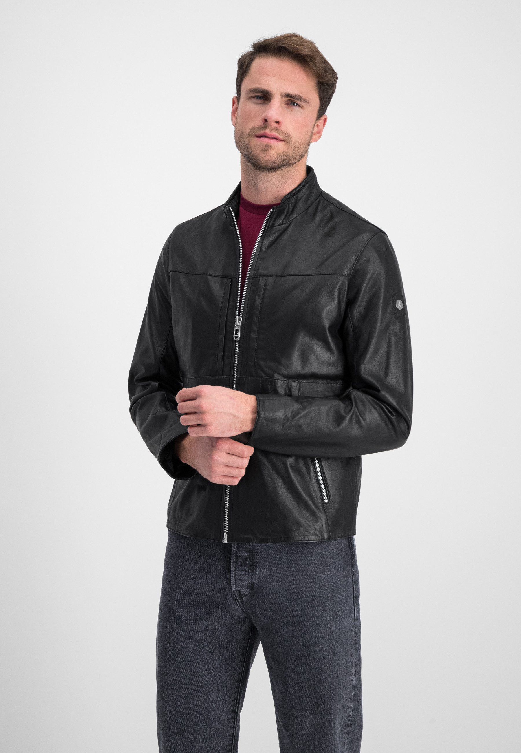Lederjacke MSEverest Herren Bikerjacke Jacke Leder