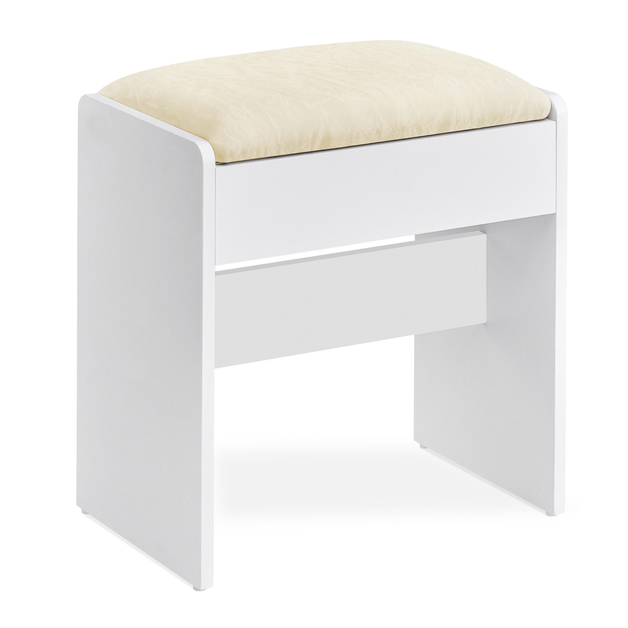 VASAGLE Schminktisch Makeup-Hocker, 45 cm x 45 cm x 28.6 cm, Schminktischhocker, Sitzhocker gepolstert, mit rutschfesten Fußpads