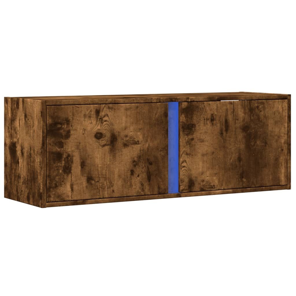 vidaXL TV-Wand TV-Wandschrank mit LED-Beleuchtung Räuchereiche günstig online kaufen