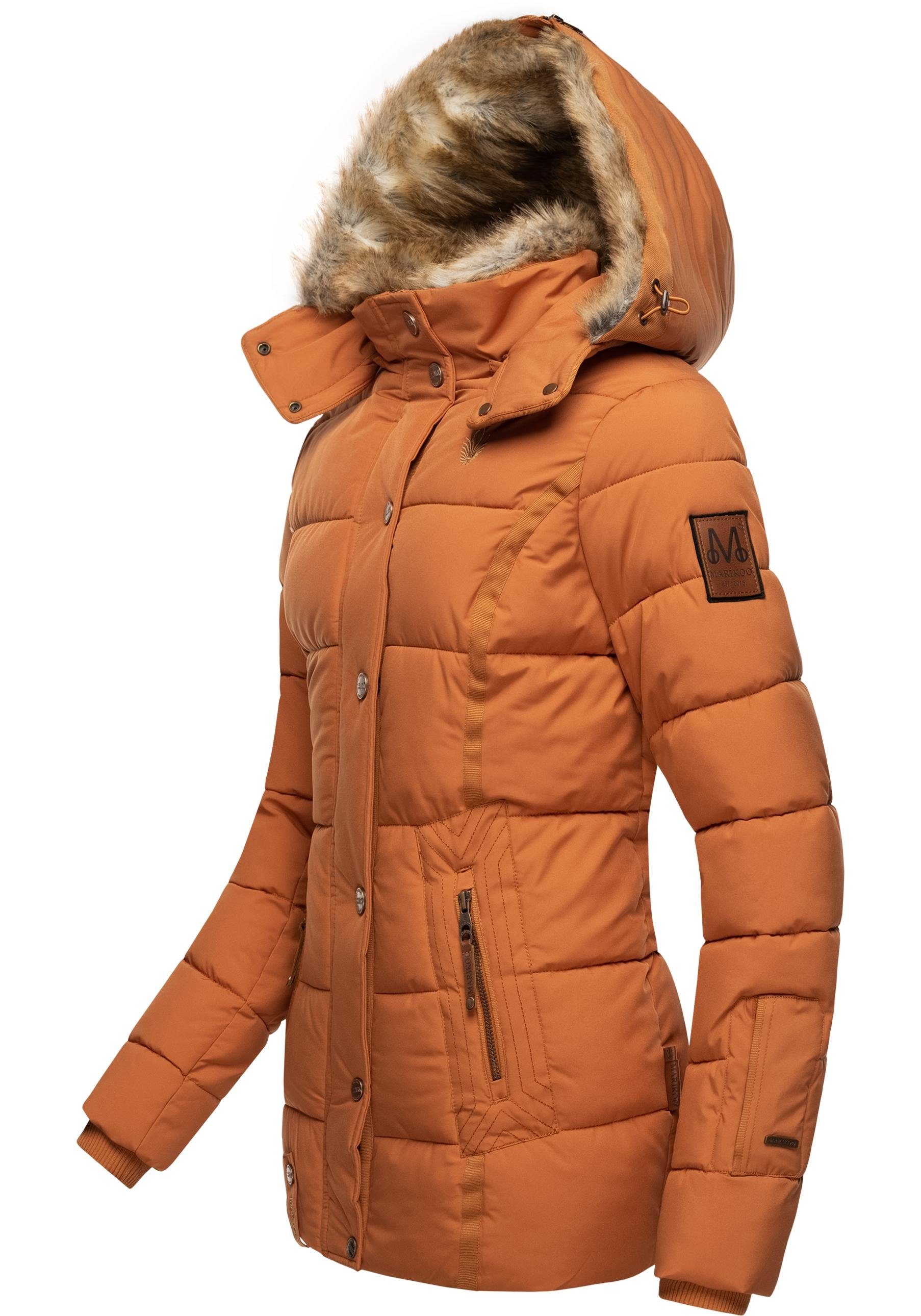 Marikoo Winterjacke Nekoo stylische Damen Steppjacke mit großer Kapuze günstig online kaufen