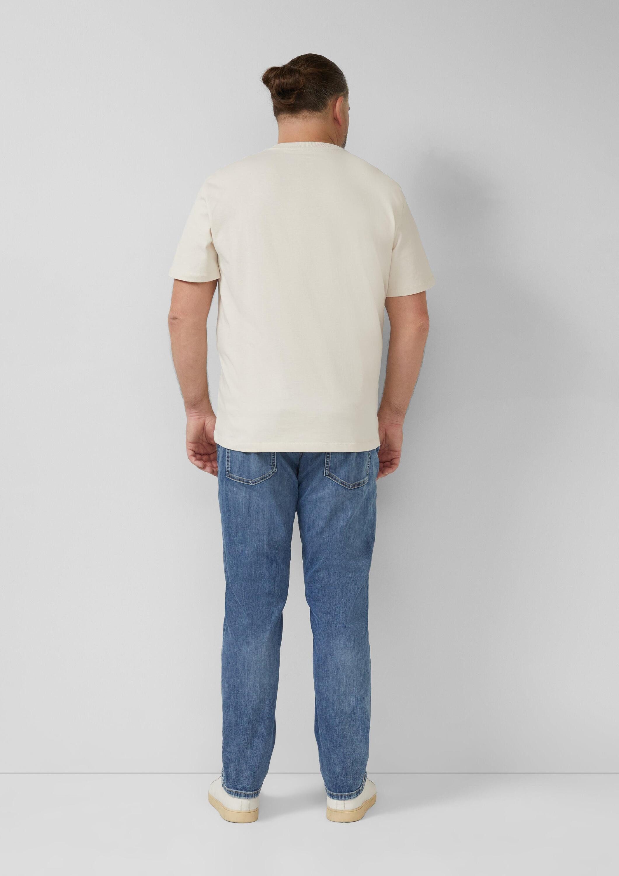 s.Oliver Kurzarmshirt T-Shirt Heavy Jersey T-Shirt mit Crew Neck und Logo-Print