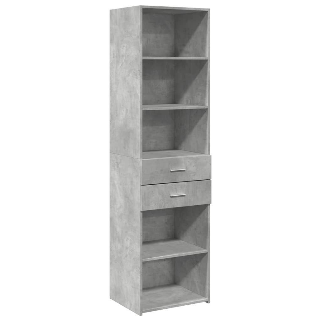 vidaXL Highboard Highboard Betongrau 50x42,5x185 cm Holzwerkstoff (1 St)