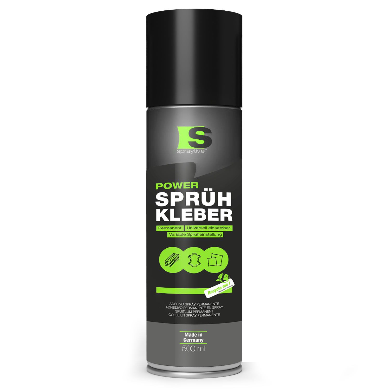 Spraytive Sprühkleber 1x 500ml Sprühkleber – für Textilien, Vlies, Schaumstoff & Dachhimmel, Made in Germany