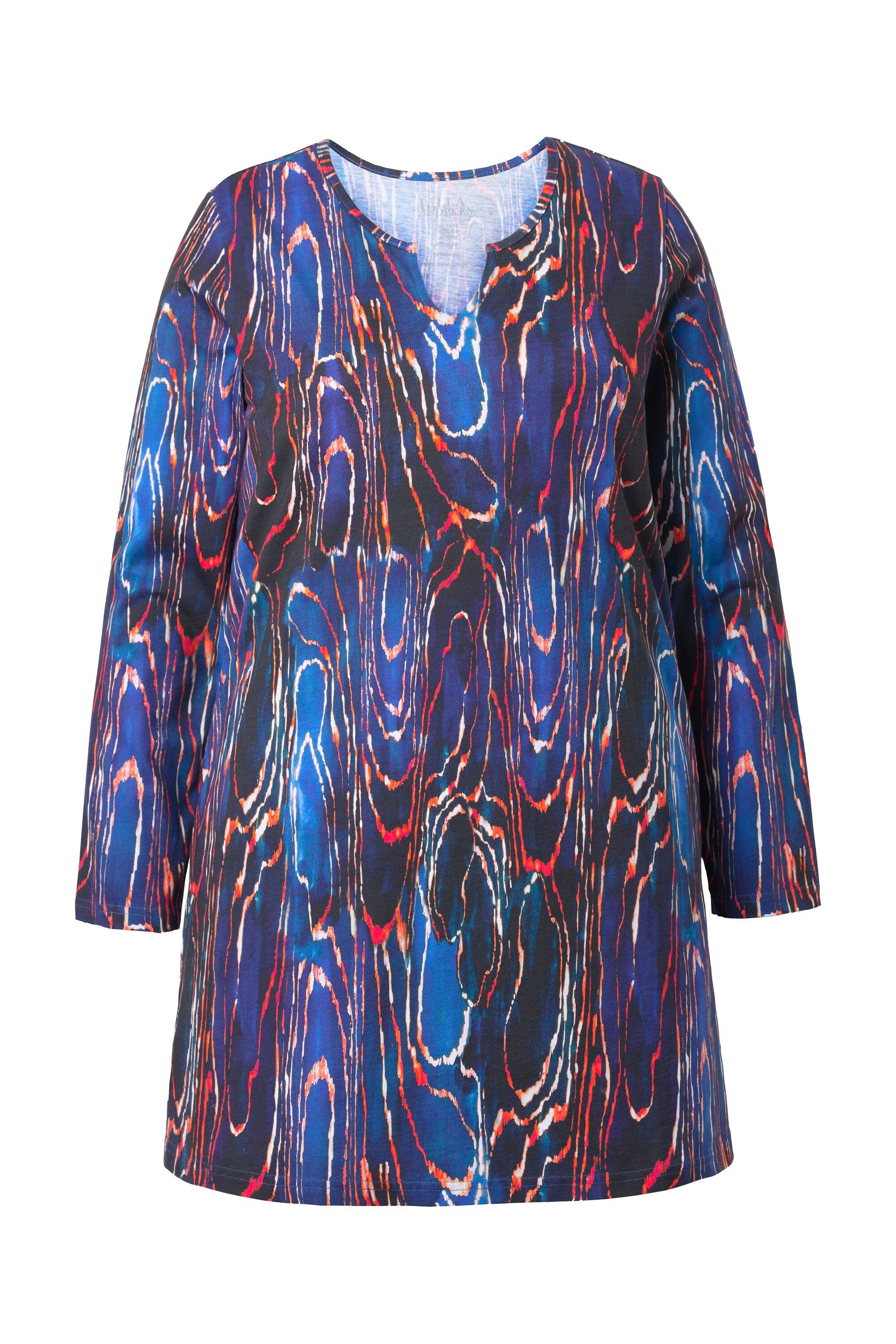 Ulla Popken Longshirt Longshirt Schlangenmuster Tunika-Ausschnitt günstig online kaufen