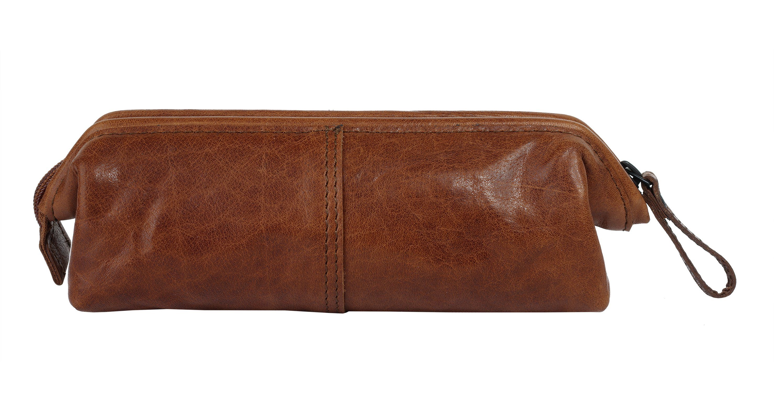 & Sparrow Leder Brustbeutel cognac Spikes echt PENCASE,