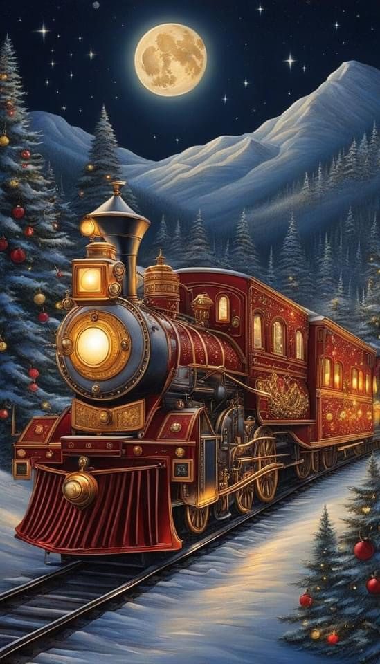 Rötting Design Malen nach Zahlen Diamond Painting Set Vollbild 5D DIY Motiv der Weihnachtsexpress (Komplett-Set, 1-St), Diamond Painting Vollbild, Vollständiges Zubehörpaket