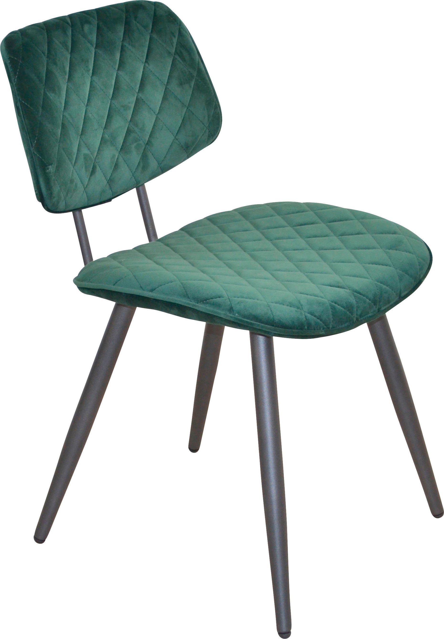 INOSIGN Polsterstuhl (Set, 1 aus grün Sitz | Rücken grün schaumstoffgepolstert St), Gestell Stahlrohr, und