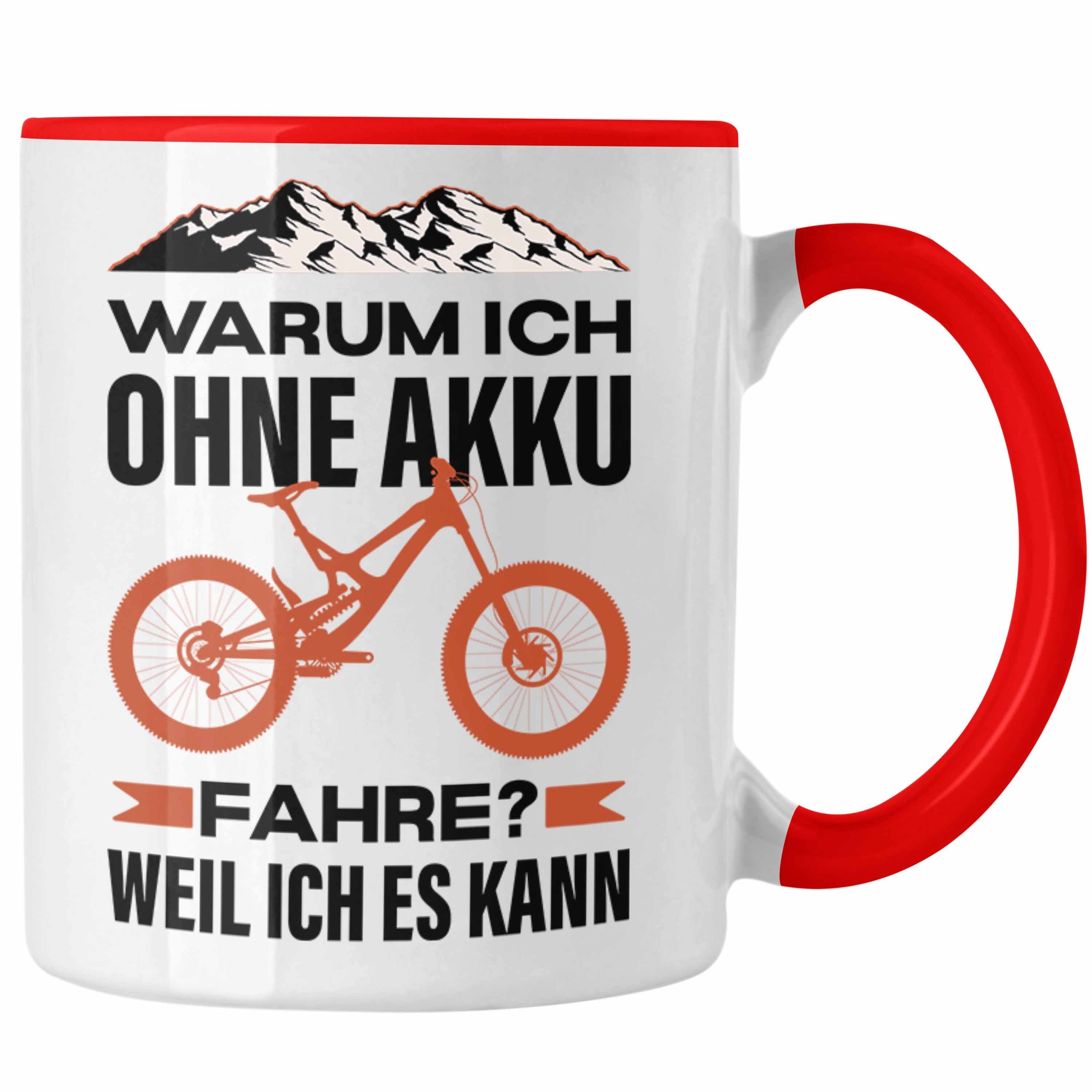 Trendation Tasse Trendation - Fahrradfahrer Geschenk Tasse mit Spruch Rennrad Mountainbike Geschenkidee Radfahrer Lustig Rot
