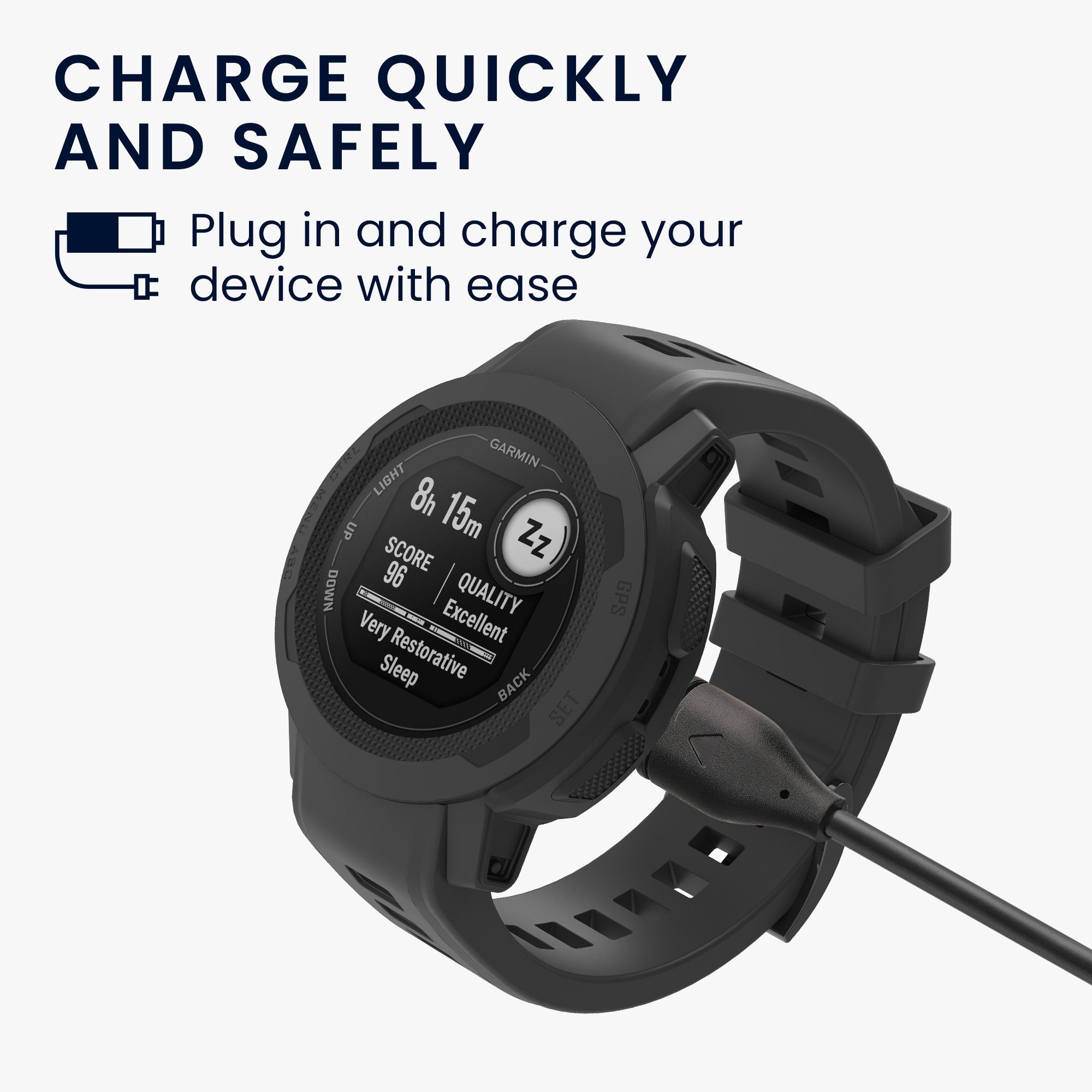 kwmobile USB Ladekabel Aufladekabel Ersatzkabel Charger Instinct Garmin Watch / Instinct - 2 2 Solar - Smart Kabel für Fitnesstracker Elektro-Kabel