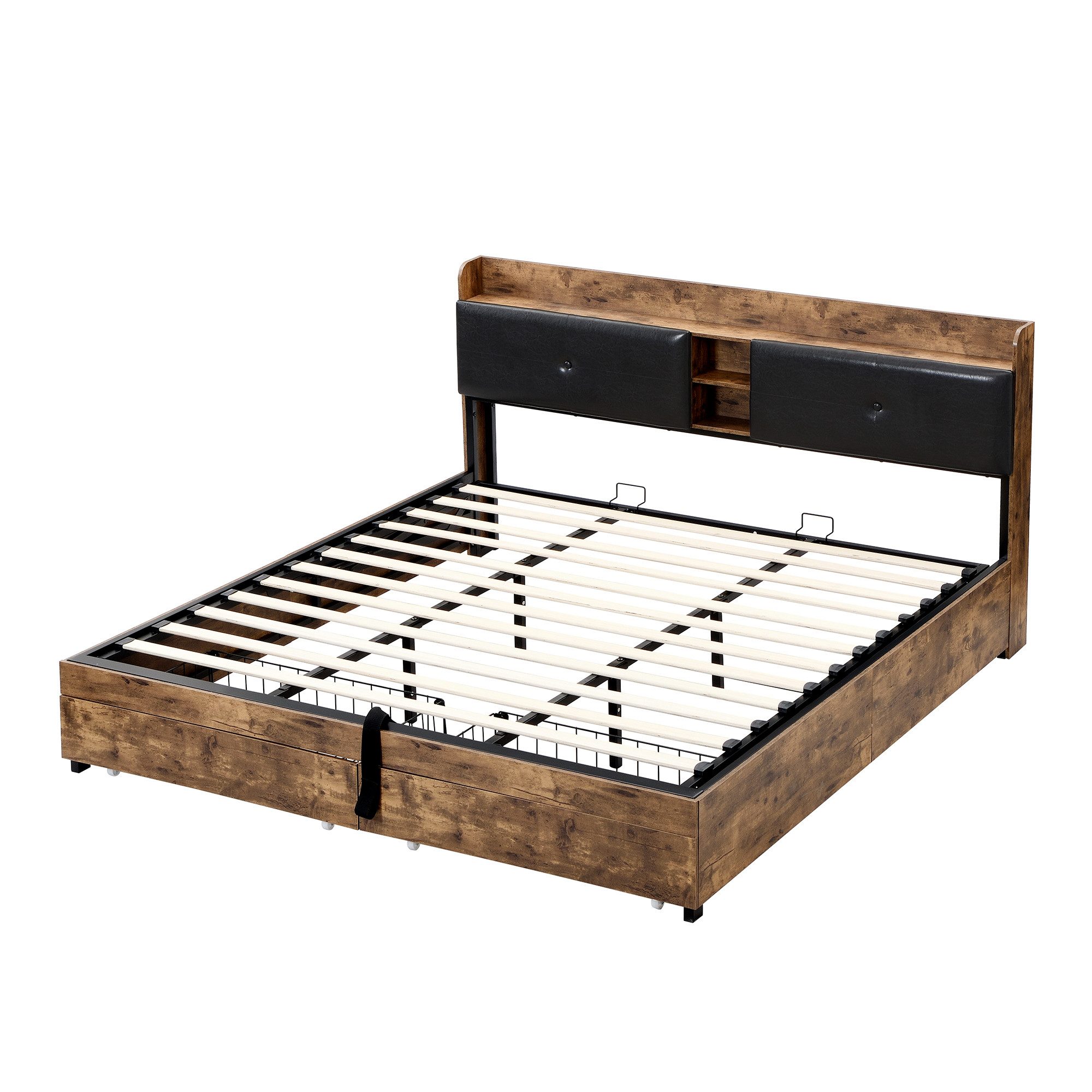 Flieks Holzbett, Hydraulisches Metallbett 180x200cm mit günstig online kaufen