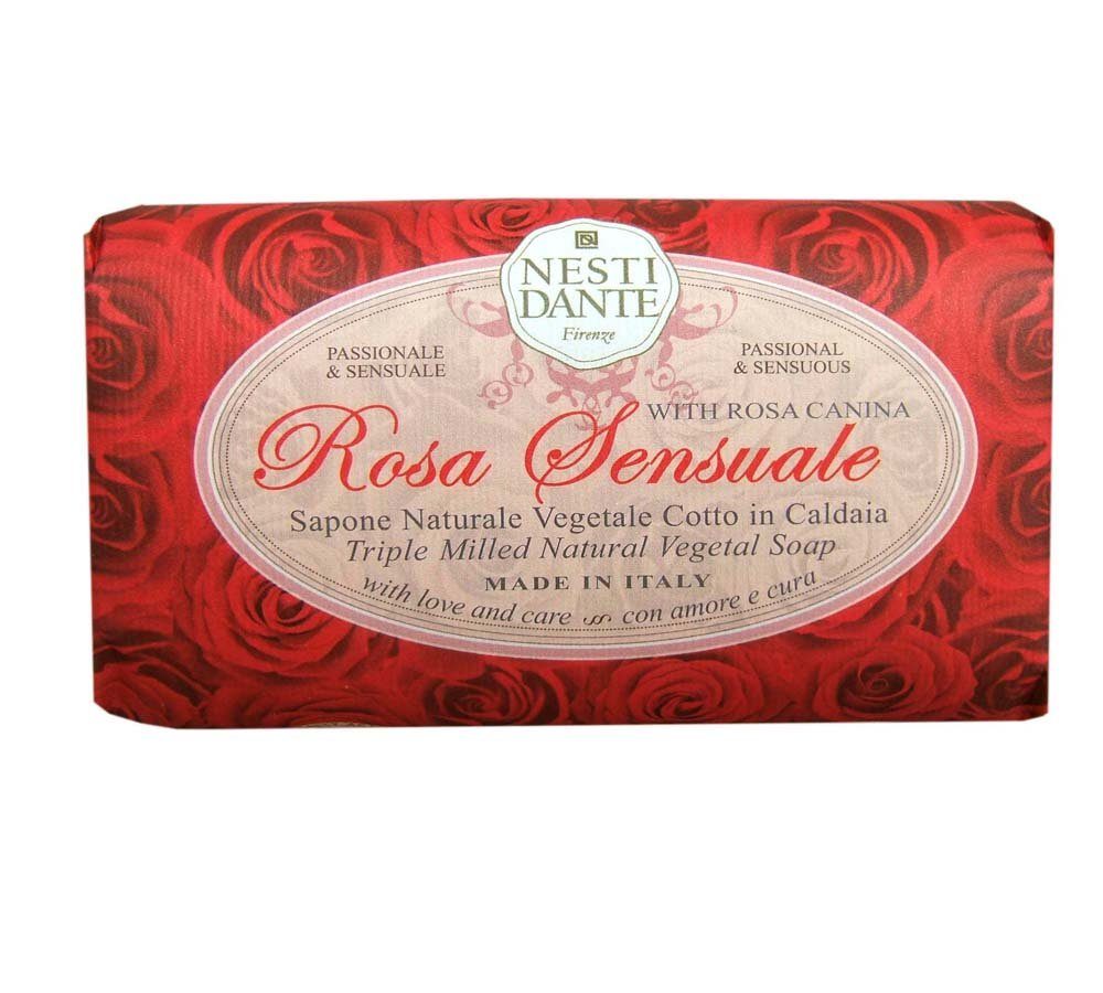 Nesti Dante Handseife Le Rose Rosa Sensuale 150 g, Hand -und Körperseife mit einem langanhaltenden feinen Duft 150 g