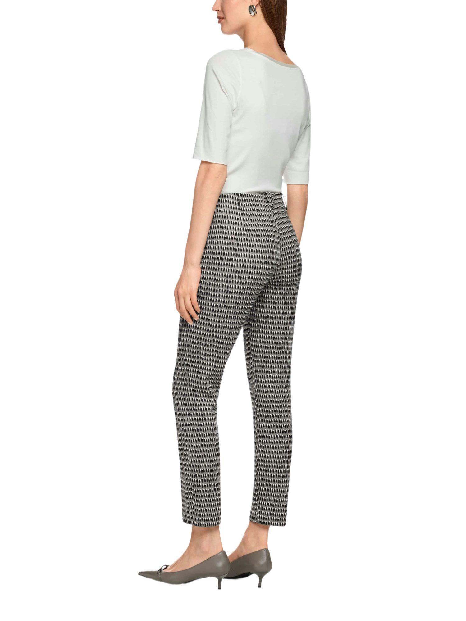 Marc Cain Stoffhose ZC.2 - D - City Tour grau, Casual, Polyester, Allover-Print, Slim Fit, Mittel