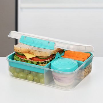 sistema Lunchbox Bento Lunchbox To Go, unterteilt, transparent-mint, Kunststoff Bisphenol A und Weichmacher frei
