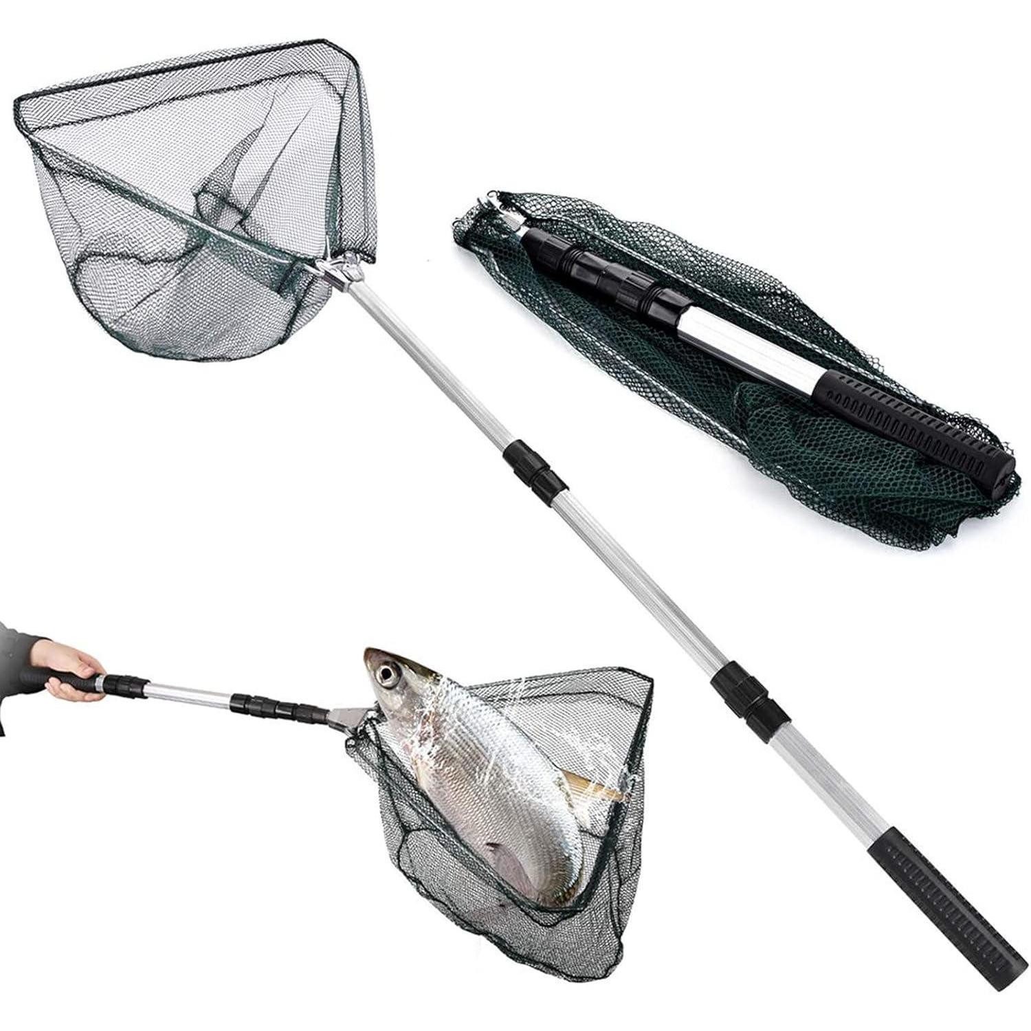 LEcylankEr Angelkescher Angelkescher Faltbar 120cm Teleskop Gummiert Leicht