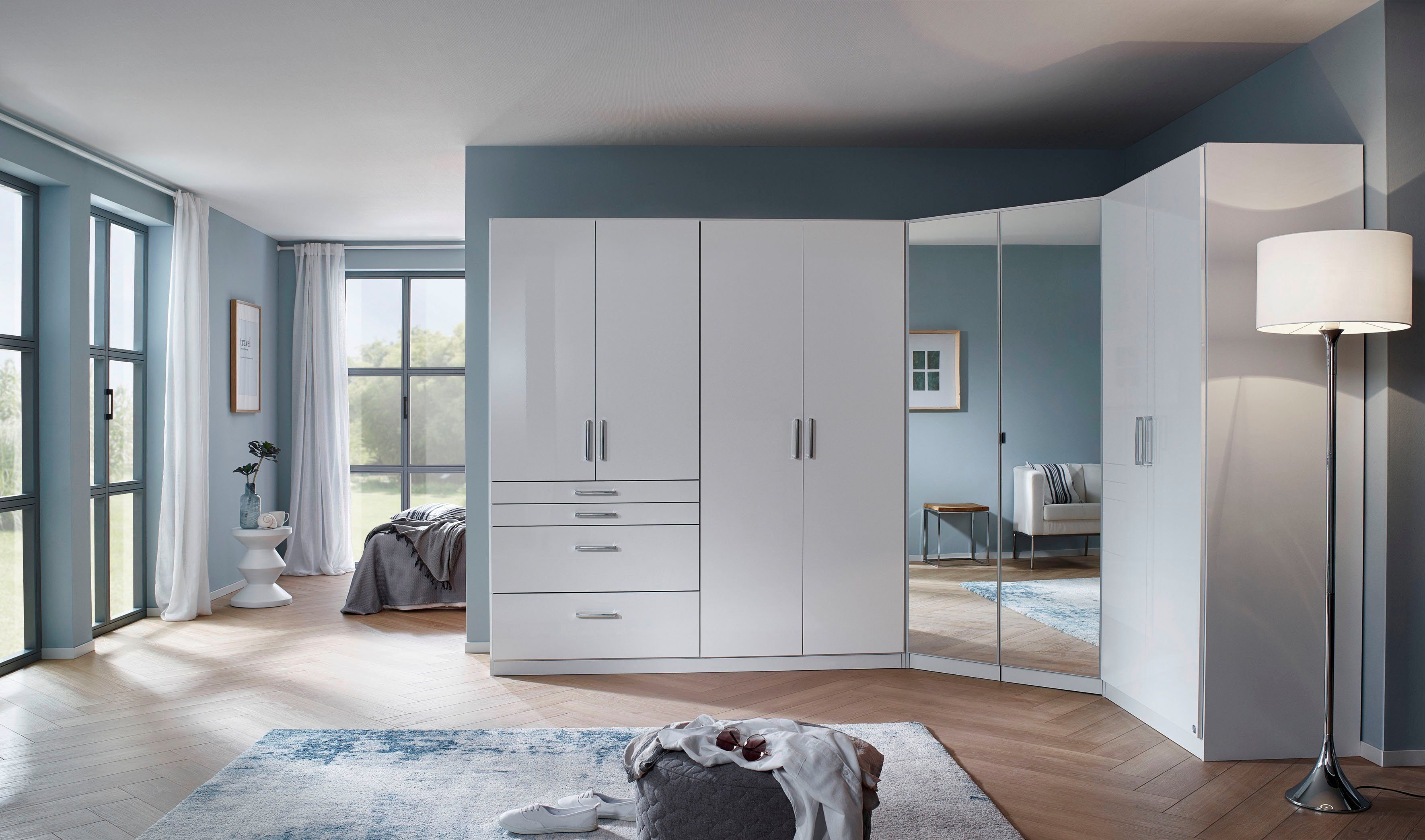 rauch Schrank-Set Kleiderschrank Schrank Garderobe Garderobenschrank Eckschrank HOMBURG, (Set), viel Stauraum, oberer Schubkasten mit Einteilung MADE IN GERMANY