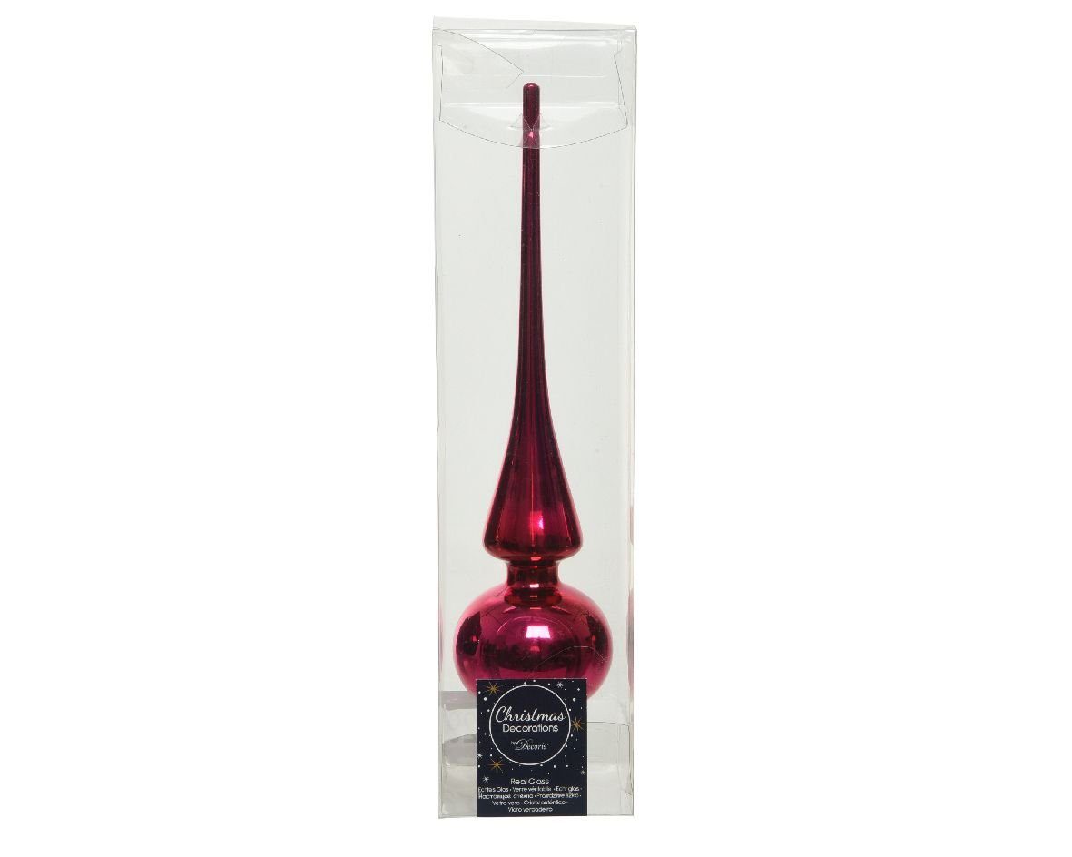 Decoris season decorations Christbaumspitze, Christbaumspitze Glas fuchsia / pink, 26cm