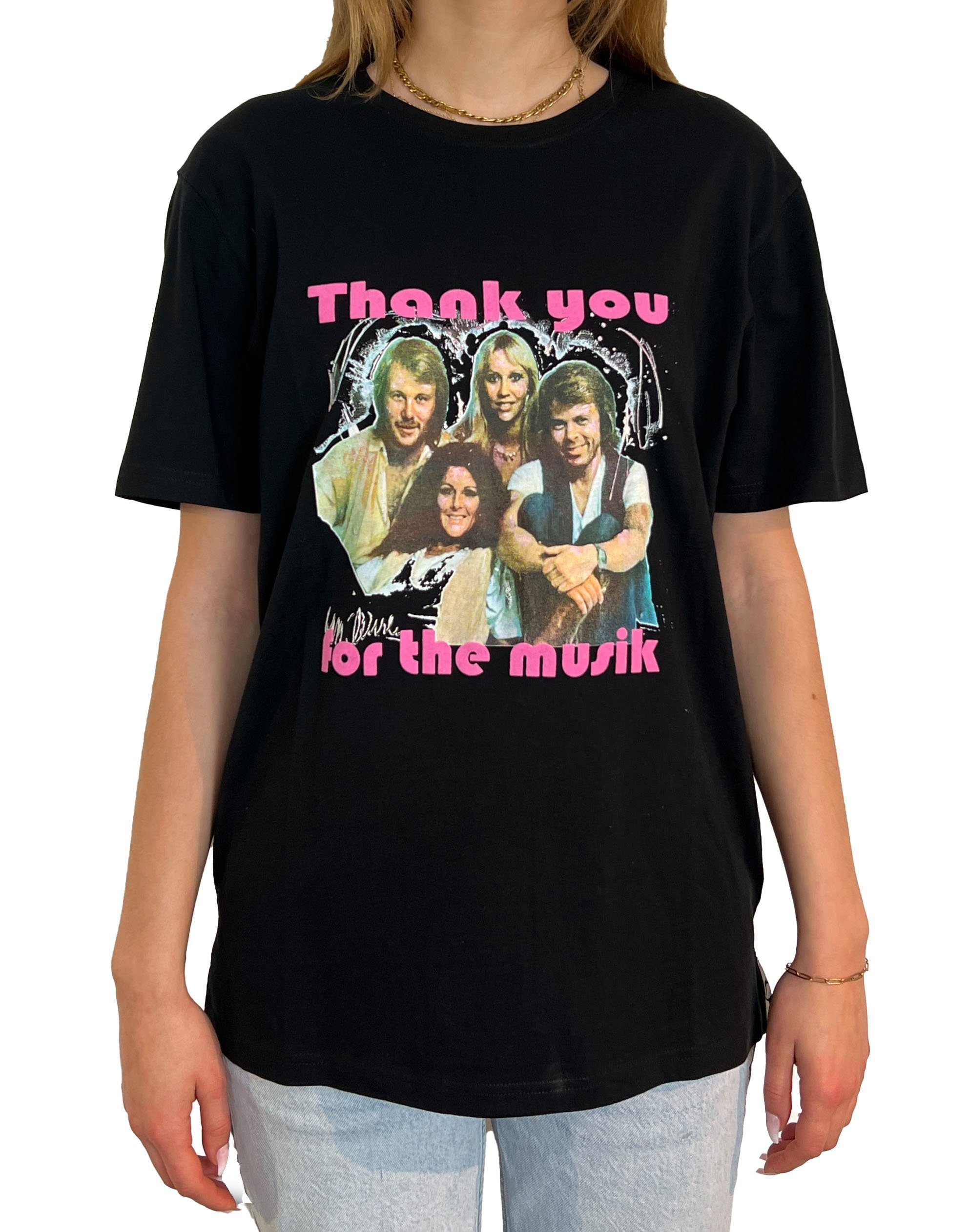 Sidney Maurer T-Shirt "Thank you for the music" (Stück, 1-tlg., Stück) mit Frontprint