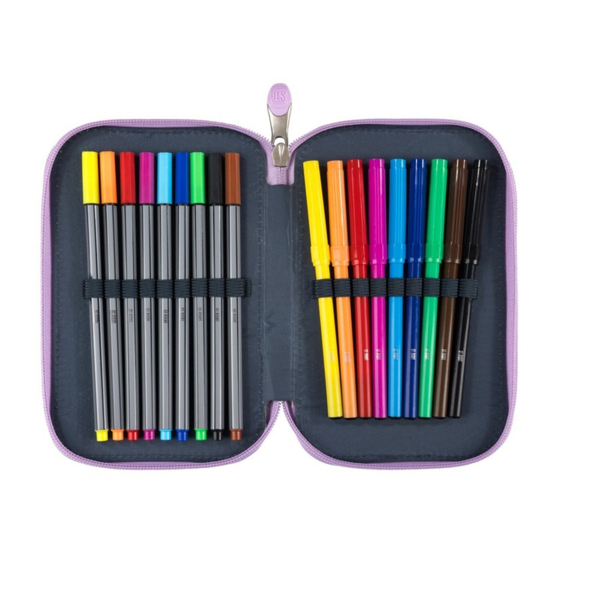 GOLDKIDS Federmäppchen 3 Fächer - Mäppchen für Mädchen und Jungen -, (Federmappe 3-Fach Federtasche, 46-teilig Gefüllte Schüleretui), Hausaufgabenheft – Bild 5 von 5