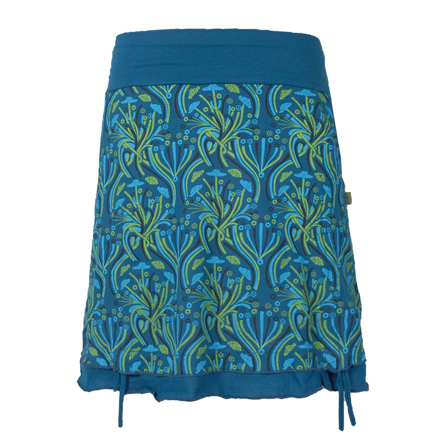 Vishes Minirock Damen Mini-Rock Baumwolle Blumen-Muster elastischer Bund mit Taschen Alternative Bekleidung, Ethno, Hippie, Retro Style