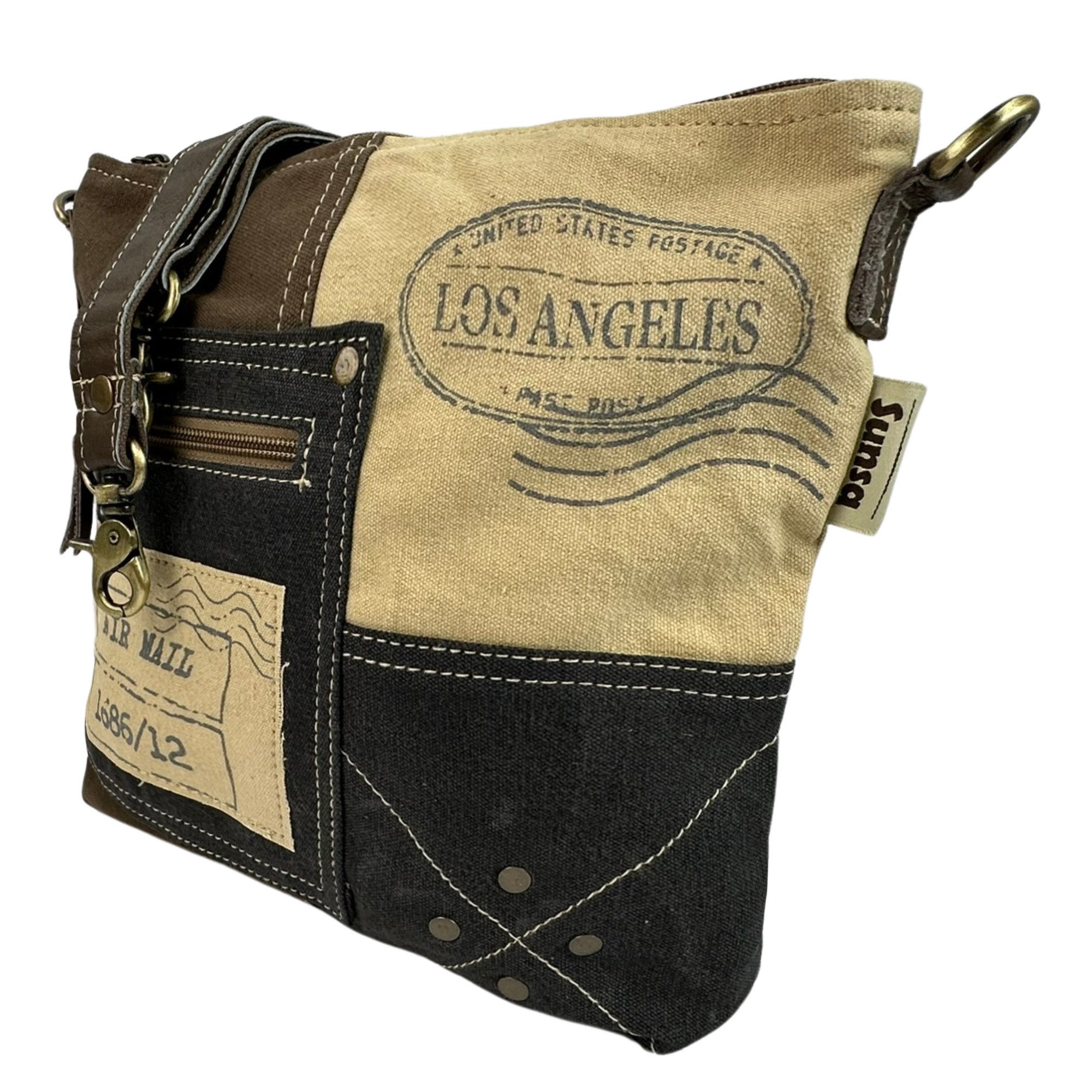 Sunsa Umhängetasche Sunsa Umhängetasche Vintage Schultertasche Canvas Crossbody Tasche Bag, Vintage Retro Aufdruck