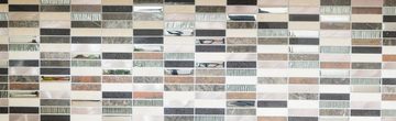 Mosani Mosaikfliesen Riemchen Rechteck Mosaikfliesen Glasmosaik Aluminium Naturstein