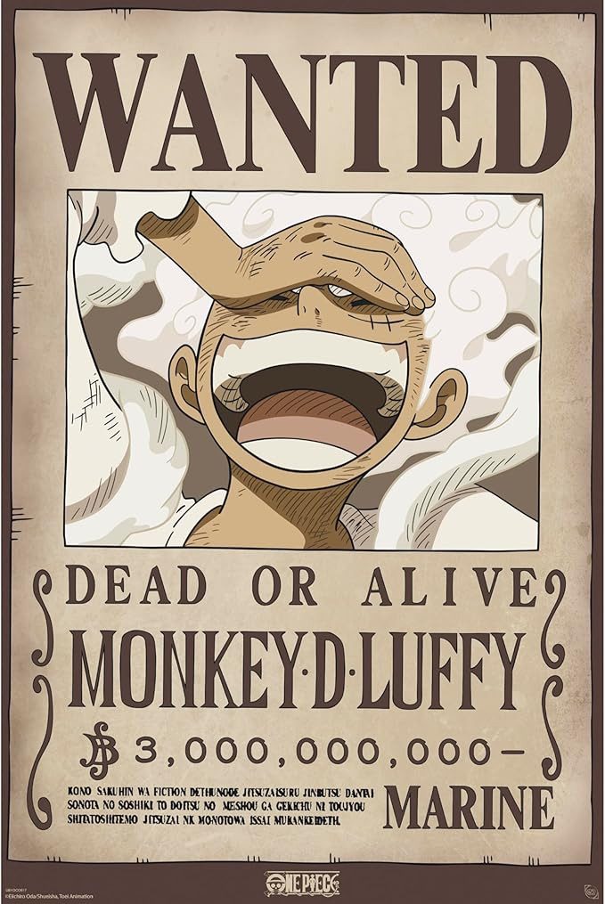 One Piece Anime Poster Monkey D. Luffy Maxi Wanted Poster - 90x60 cm günstig online kaufen
