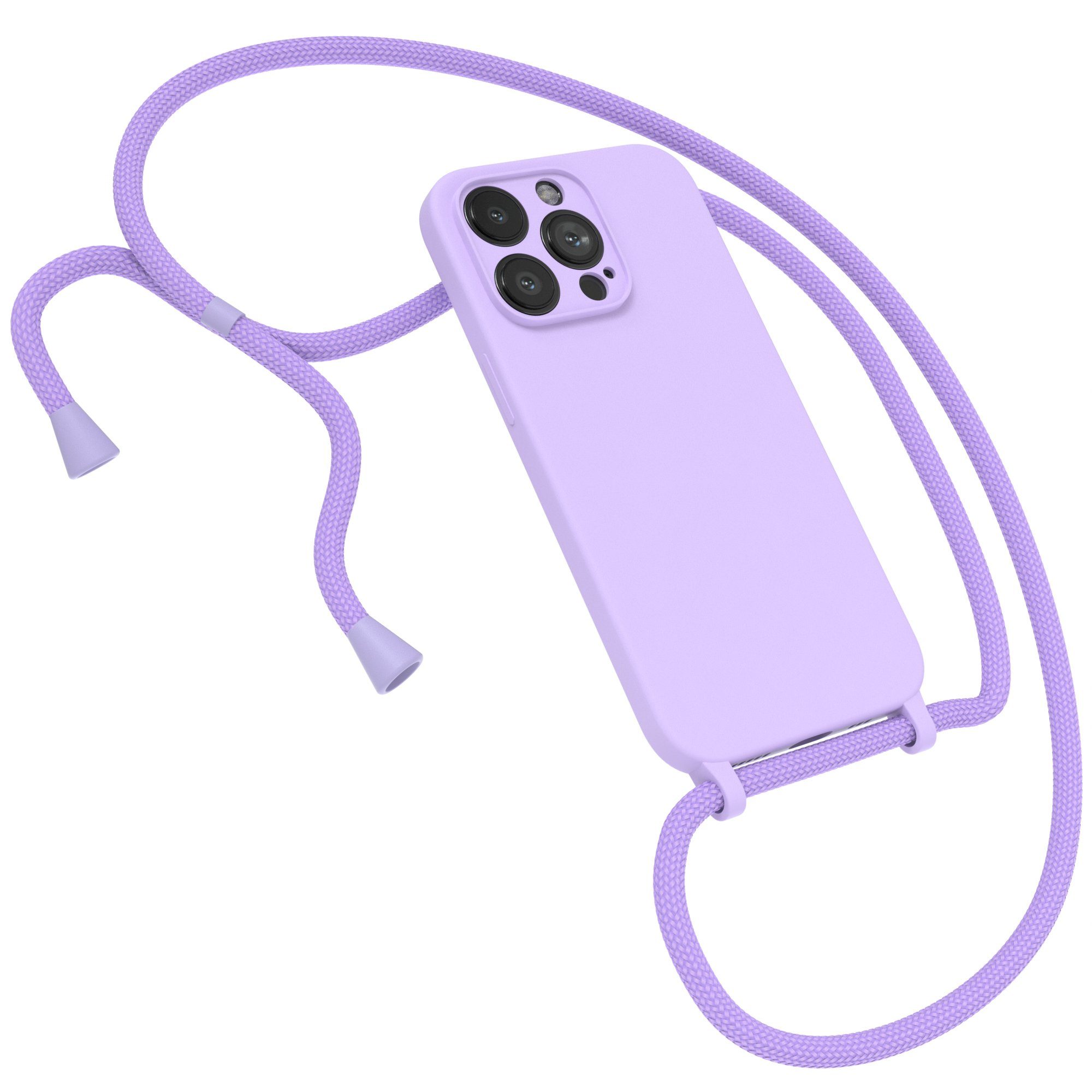 EAZY CASE Handykette Silikon Kette für Apple iPhone 13 Pro 6,1 Zoll, Schutzhülle Handyband Smartphonekette für Unterwegs Necklace Cover