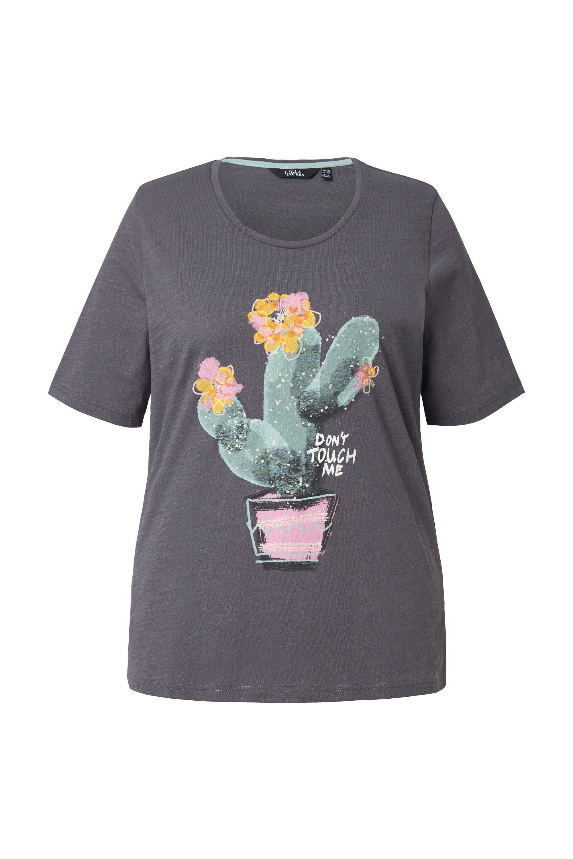 Ulla Popken T-Shirt T-Shirt Kaktus Classic Rundhals Halbarm günstig online kaufen