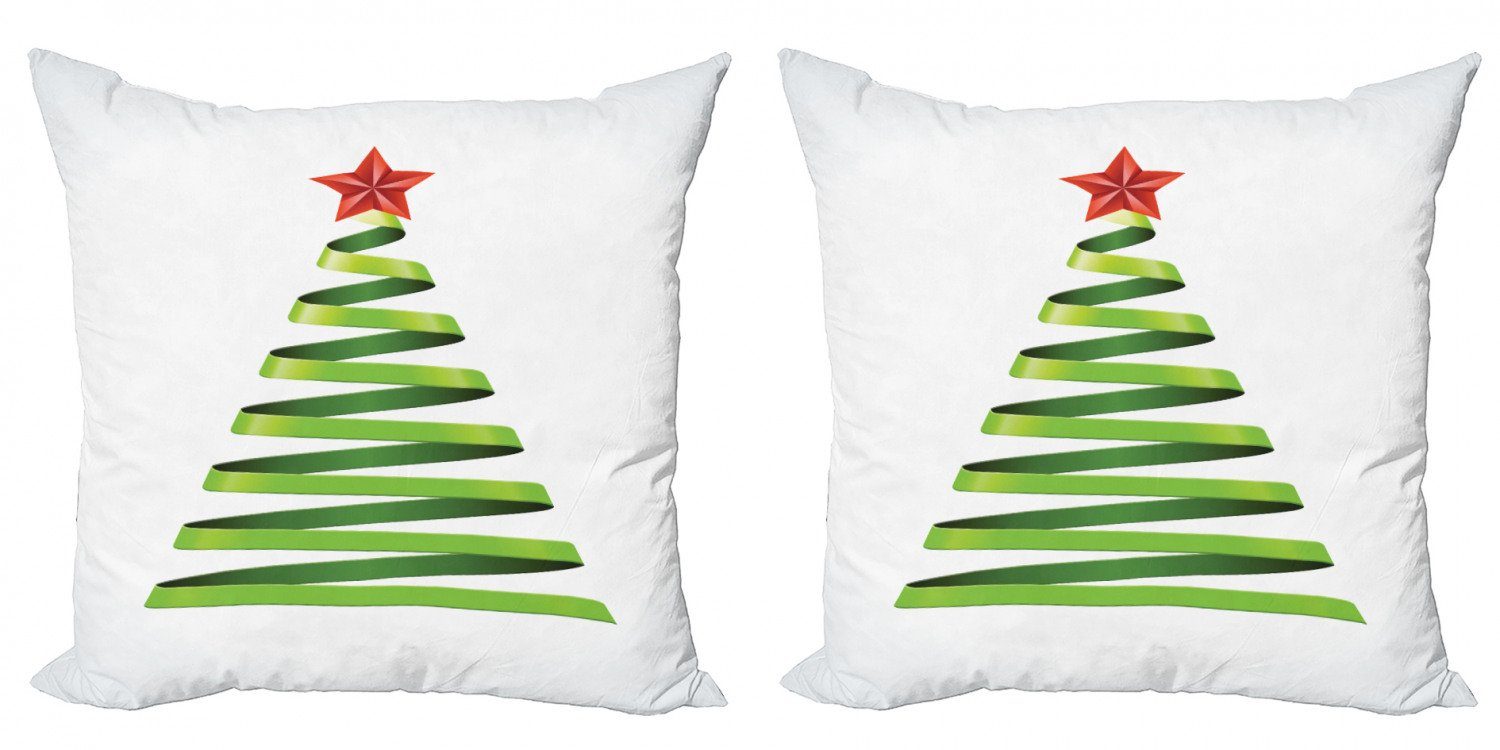 Kissenbezüge Modern Accent Doppelseitiger Digitaldruck, Abakuhaus (2 Stück), Weihnachten Band-Baum des neuen Jahres
