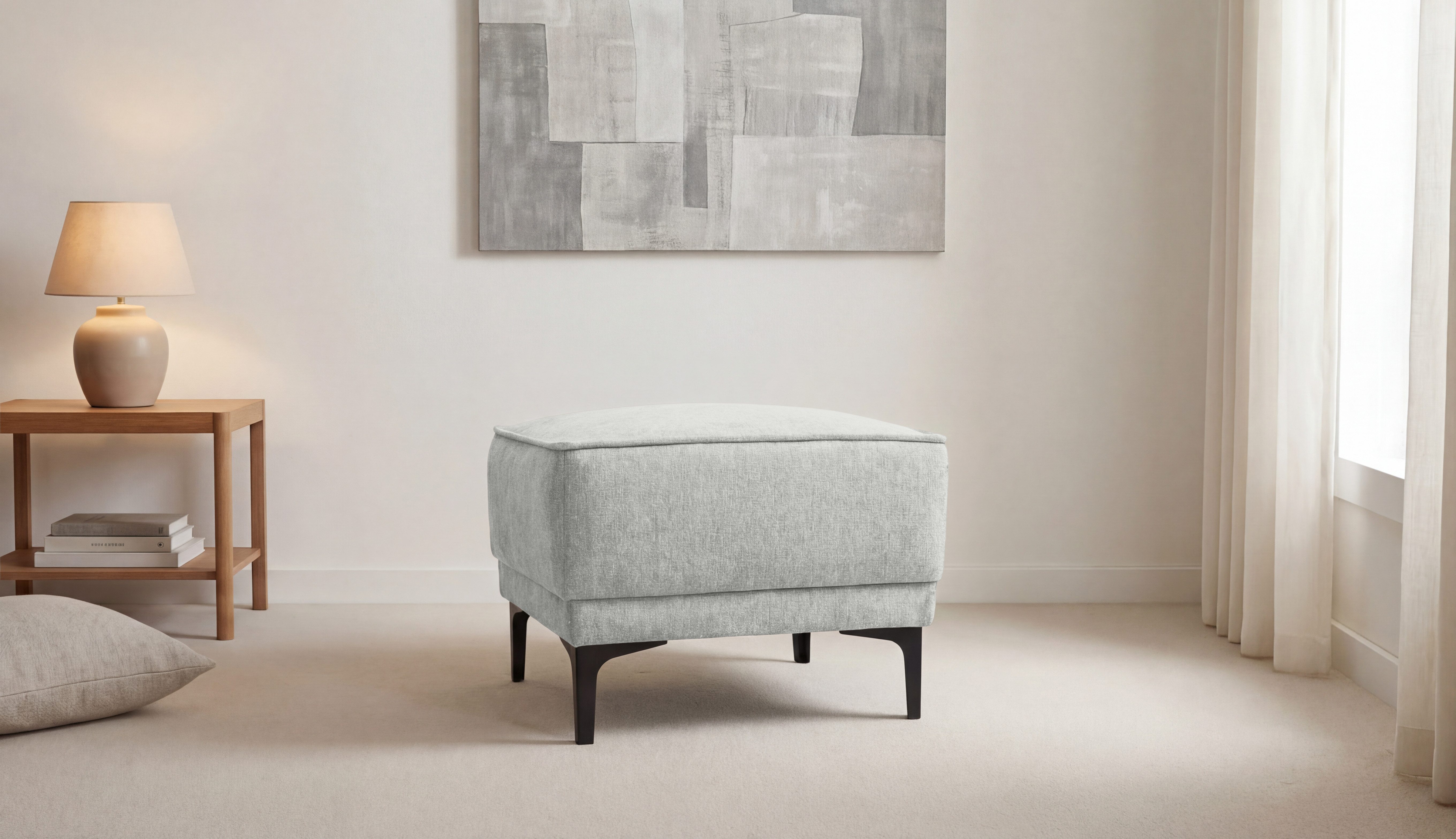 OTTO home Hocker Oland Bouclé Polsterhocker