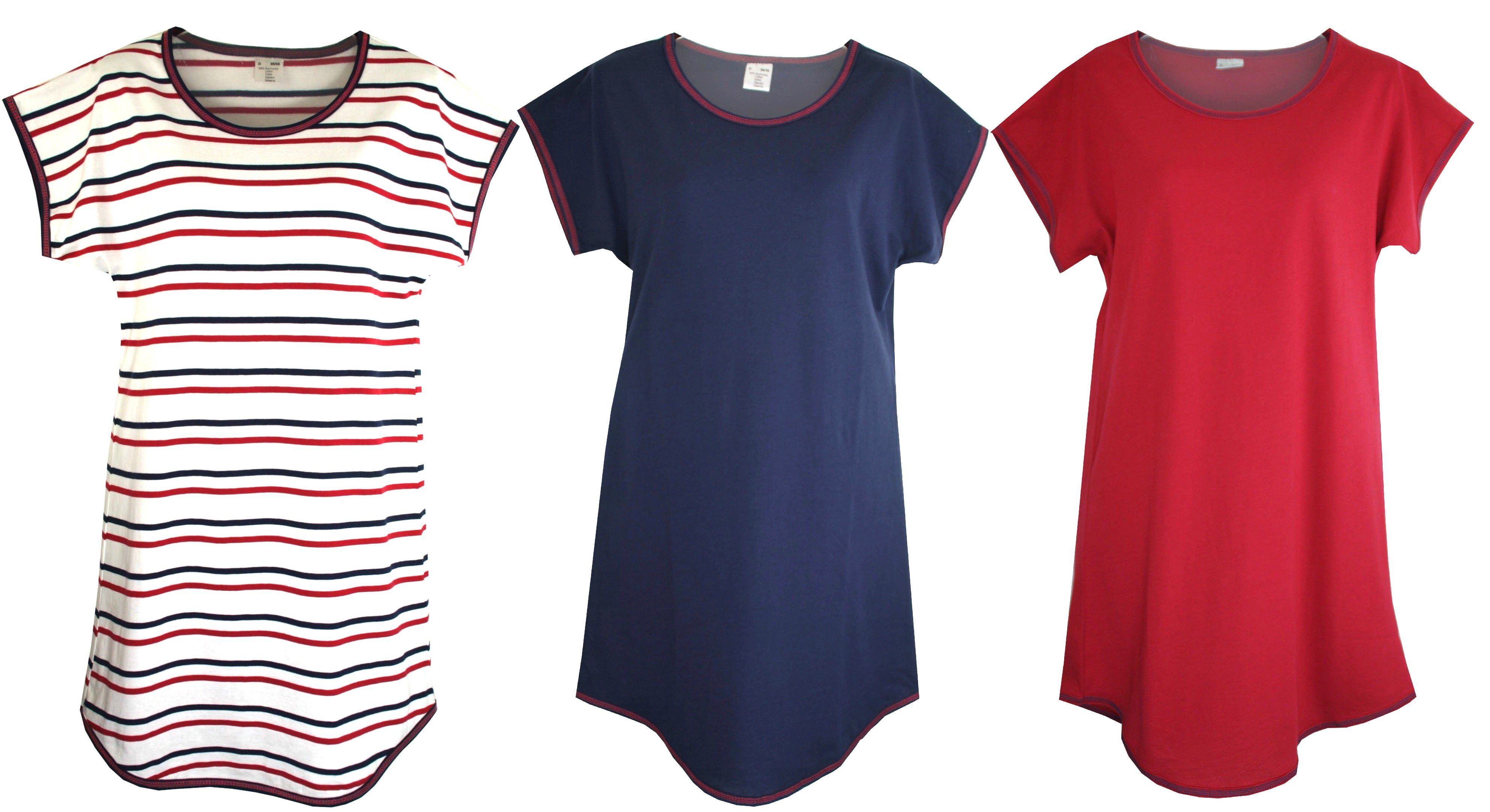 Consult-Tex Nachthemd Damen Nachthemd, Big Shirt DF850 (3er-Pack) bequem zu tragen