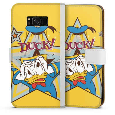 DeinDesign Handyhülle »Donald Duck Disney Offizielles Lizenzprodukt DUCK!«, Samsung Galaxy S8 Plus Hülle Handy Flip Case Wallet Cover