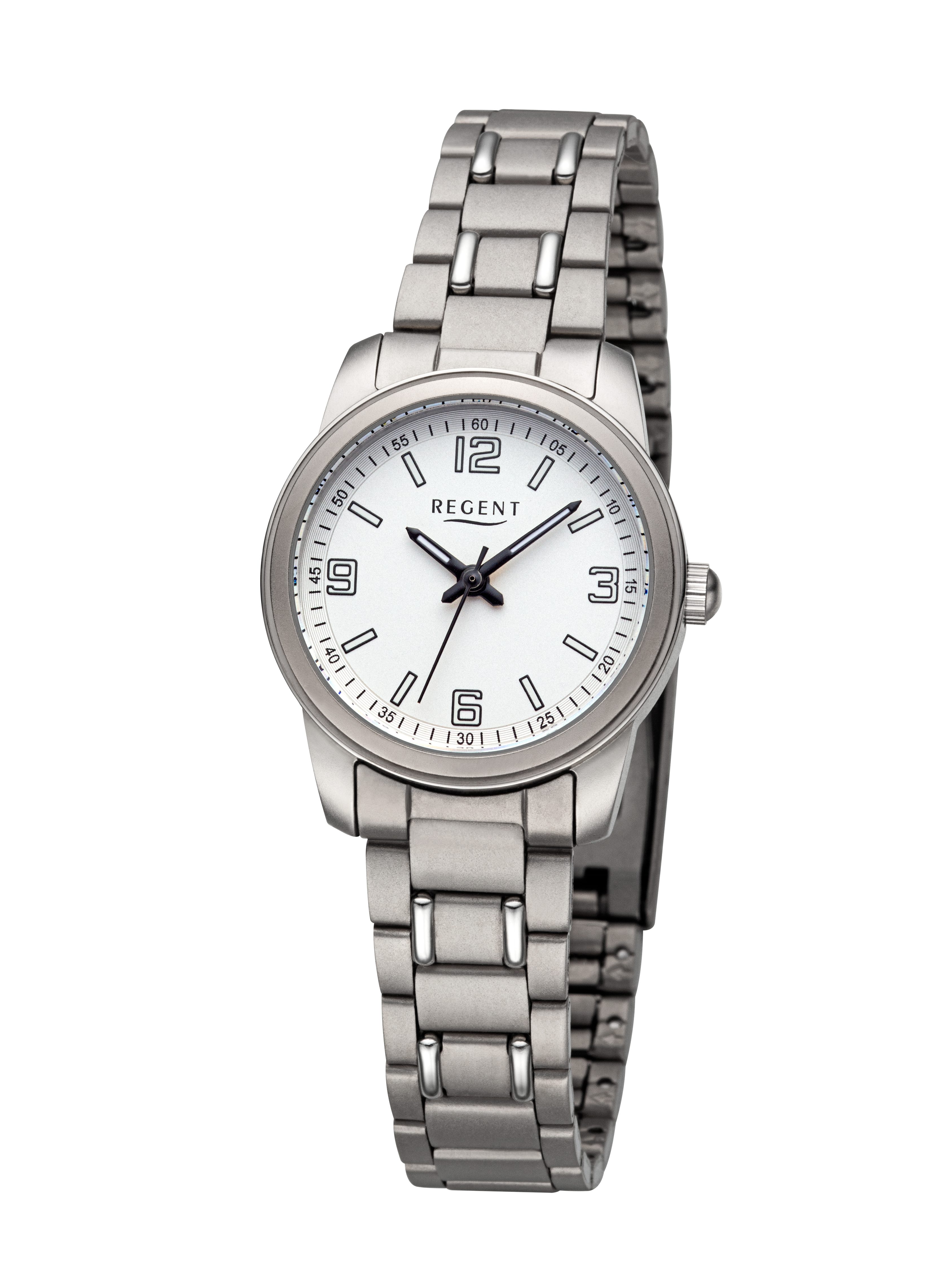 Regent Titanuhr F1441, Quarzuhr, Armbanduhr, Damenuhr, analog