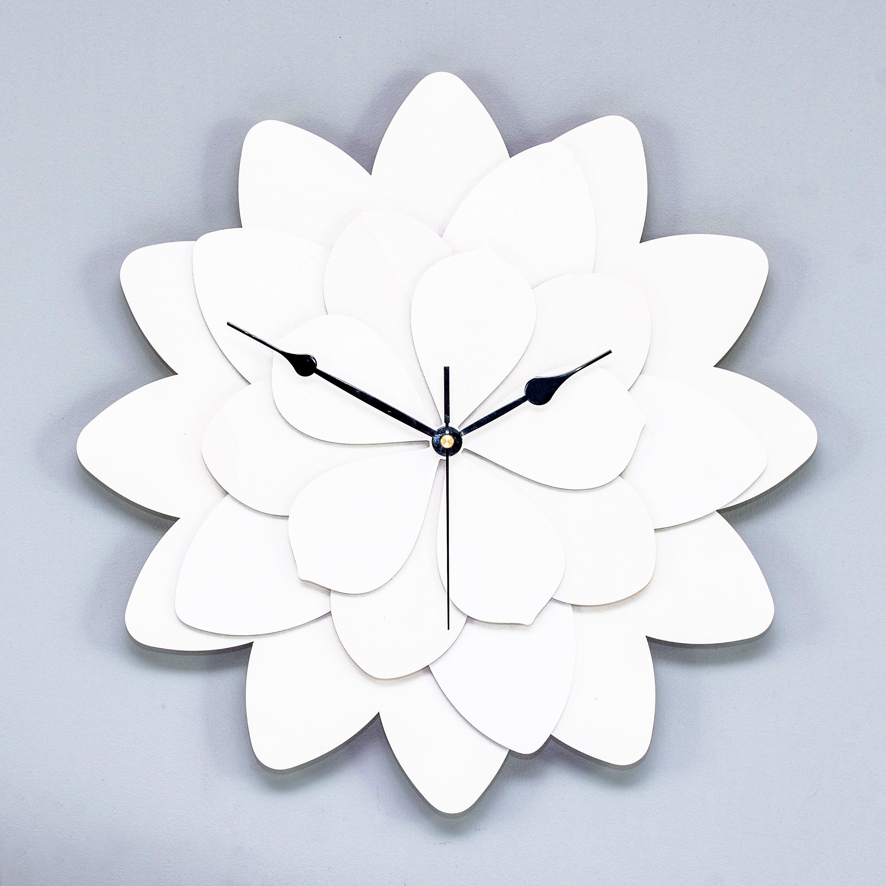 ORNAMENTI Wanduhr GROSSE, DEKORATIVE, WANDUHR, SCHÖNE, 4-SCHICHTIGE BLUME, GLAMOUR