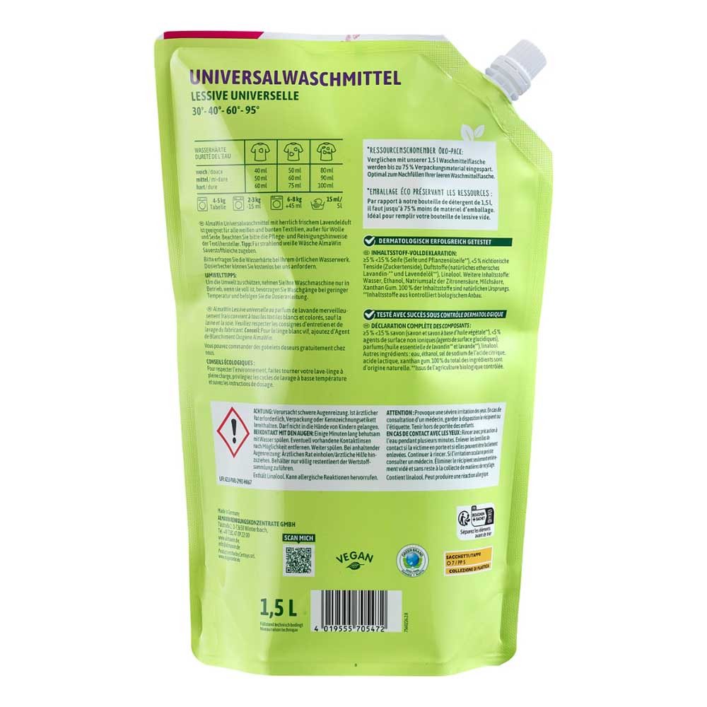 Almawin Waschmittel - flüssig Beutel 1,5L Vollwaschmittel
