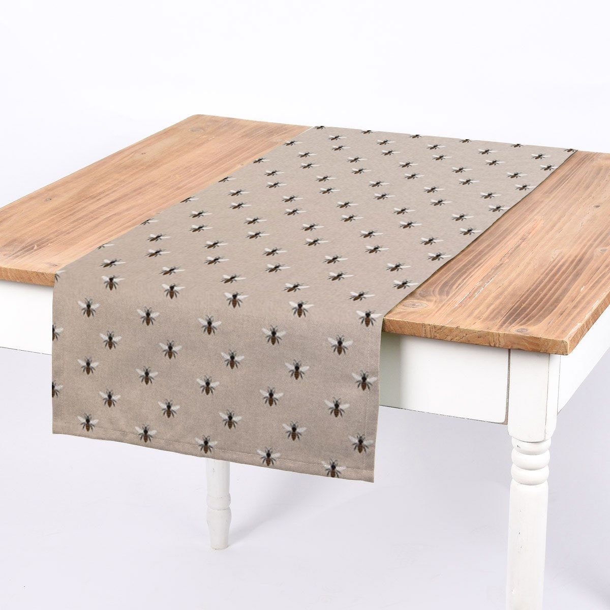 SCHÖNER LEBEN. Tischläufer SCHÖNER LEBEN. Tischläufer Bienen natur 40x160cm, handmade