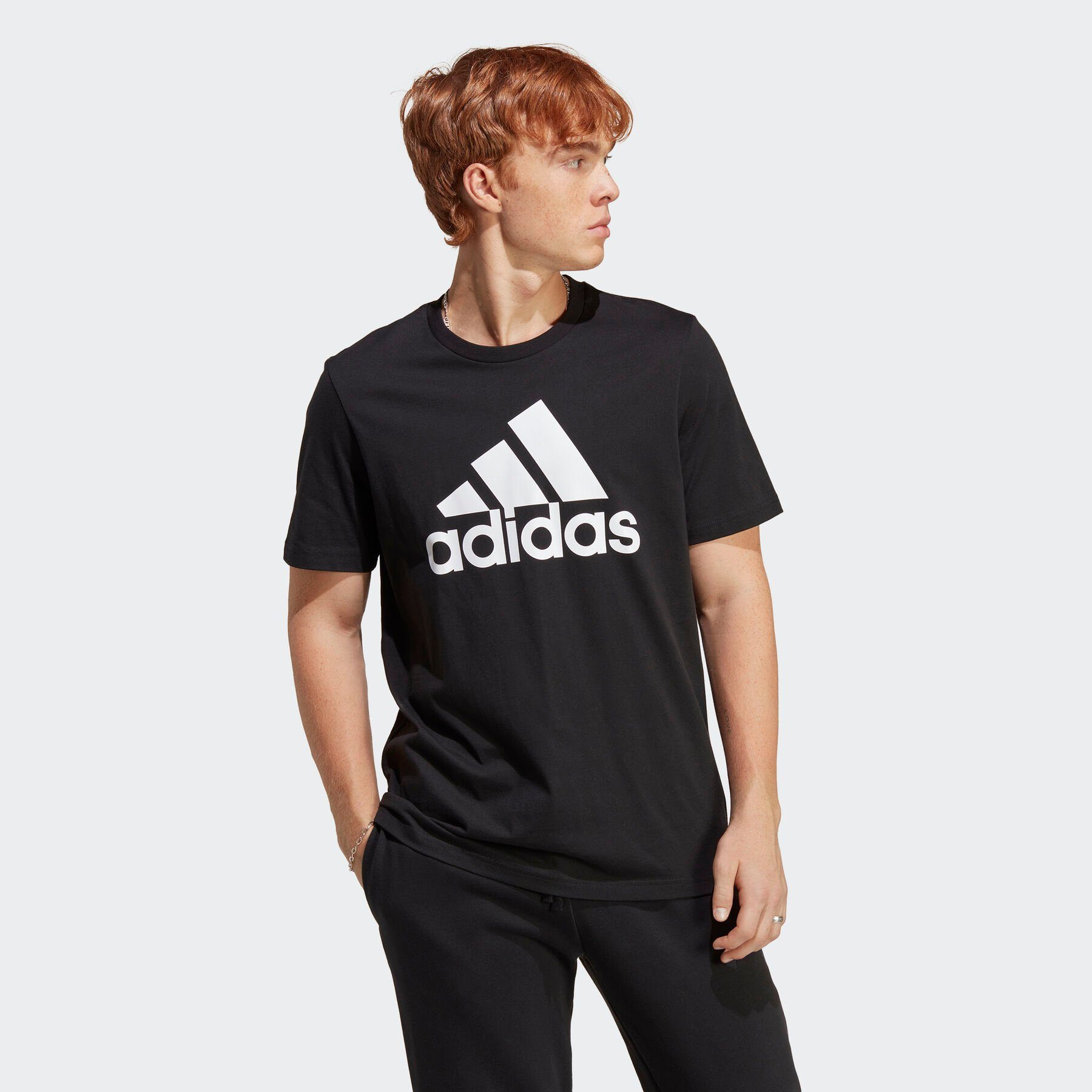 White Black adidas T-Shirt SJ M T / BL Sportswear