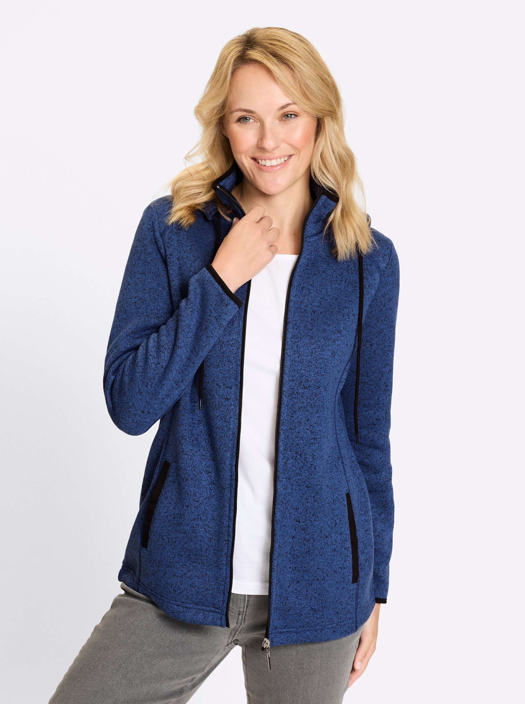 Sieh an! Allwetterjacke Strickfleece-Jacke Langarm günstig online kaufen