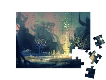 puzzleYOU Puzzle Fantasielandschaft mit geheimnisvollen Bäumen, 48 Puzzleteile, puzzleYOU-Kollektionen Fantasy