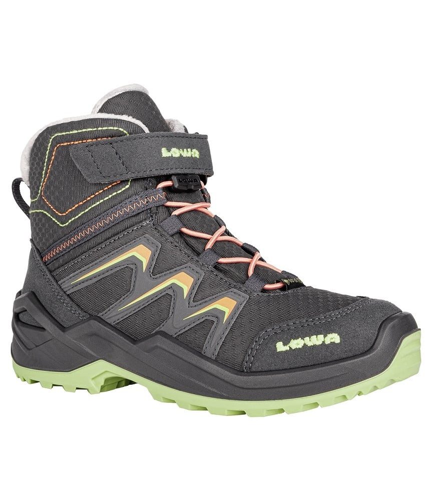 Lowa Winterschuhe Maddox Warm GTX Kid (wasserdicht) graphitgrau/mint Kinder Winterstiefel