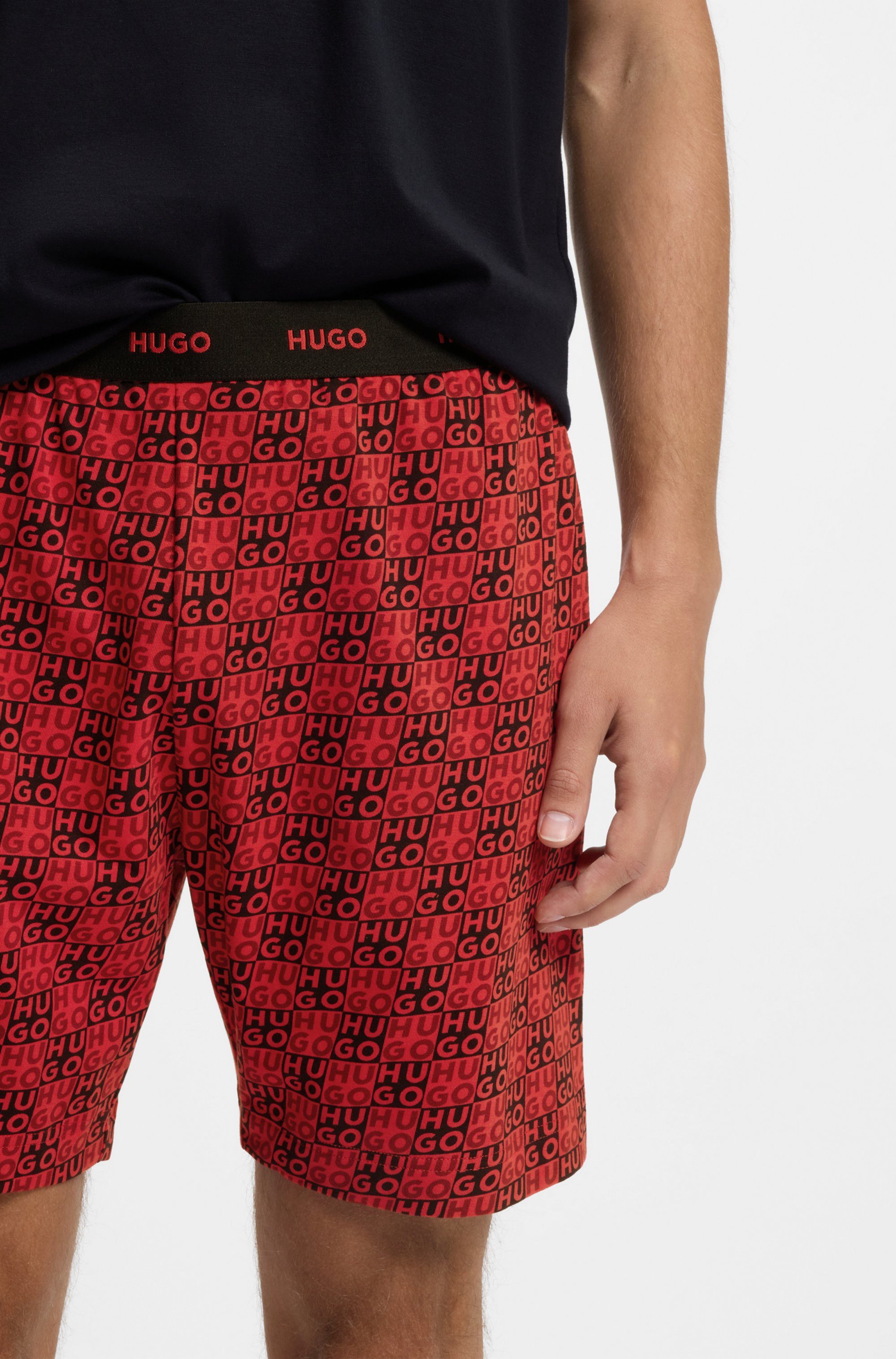 HUGO Shorty Aaron (Set, 2 tlg) aus Stretch-Baumwolle mit Stack-Logos, regul günstig online kaufen
