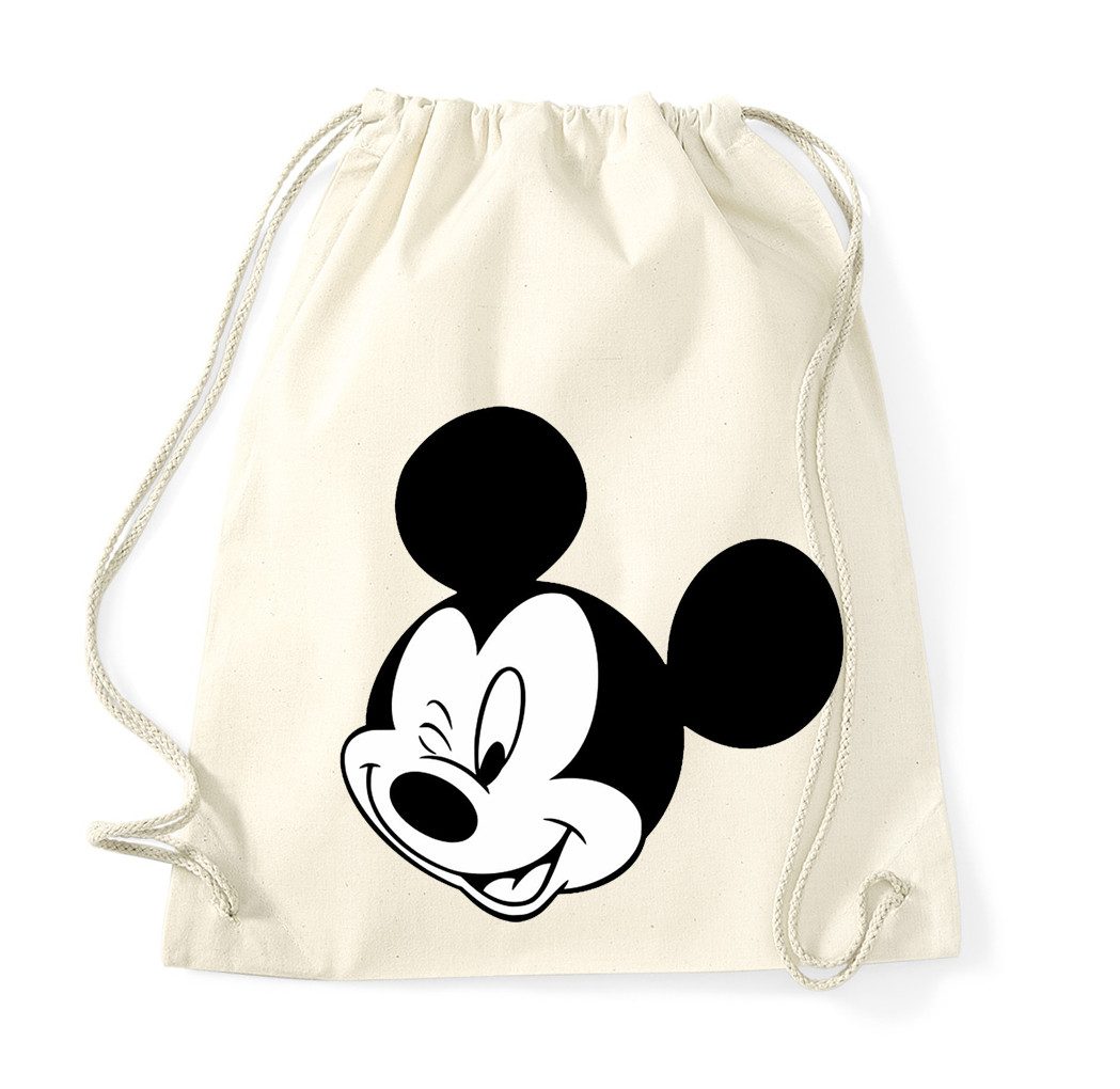 Blondie & Brownie Turnbeutel Mickey Zwinker Baumwoll Turnbeutel Freizeit Sport Kordel Komfort, Turnbeutel Mickey Zwinker Baumwolle Kordelzug Schule Sport