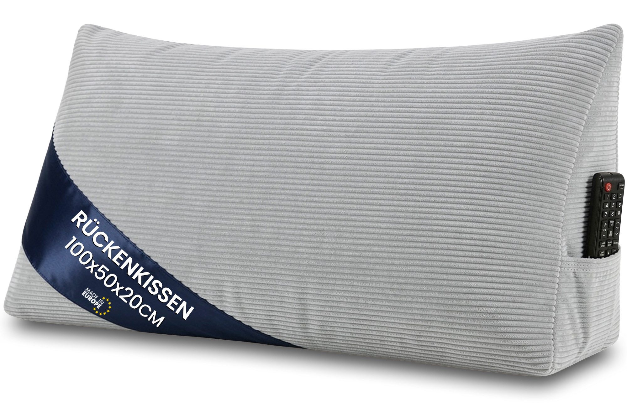Amazinggirl Rückenkissen Keilkissen Cord Kissen 70x40 cm - Lesekissen für Bett Sofa und Couch