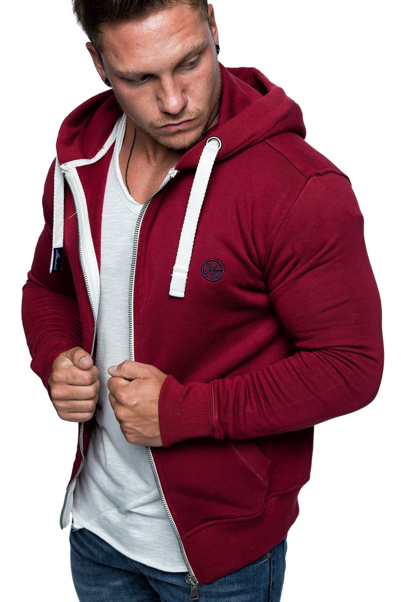 Amaci&Sons Kapuzenpullover TALLAHASSEE Herren Zipper Hoodie Herren Basic Kontrast Sweatjacke Pullover Hoodie Sweatshirt