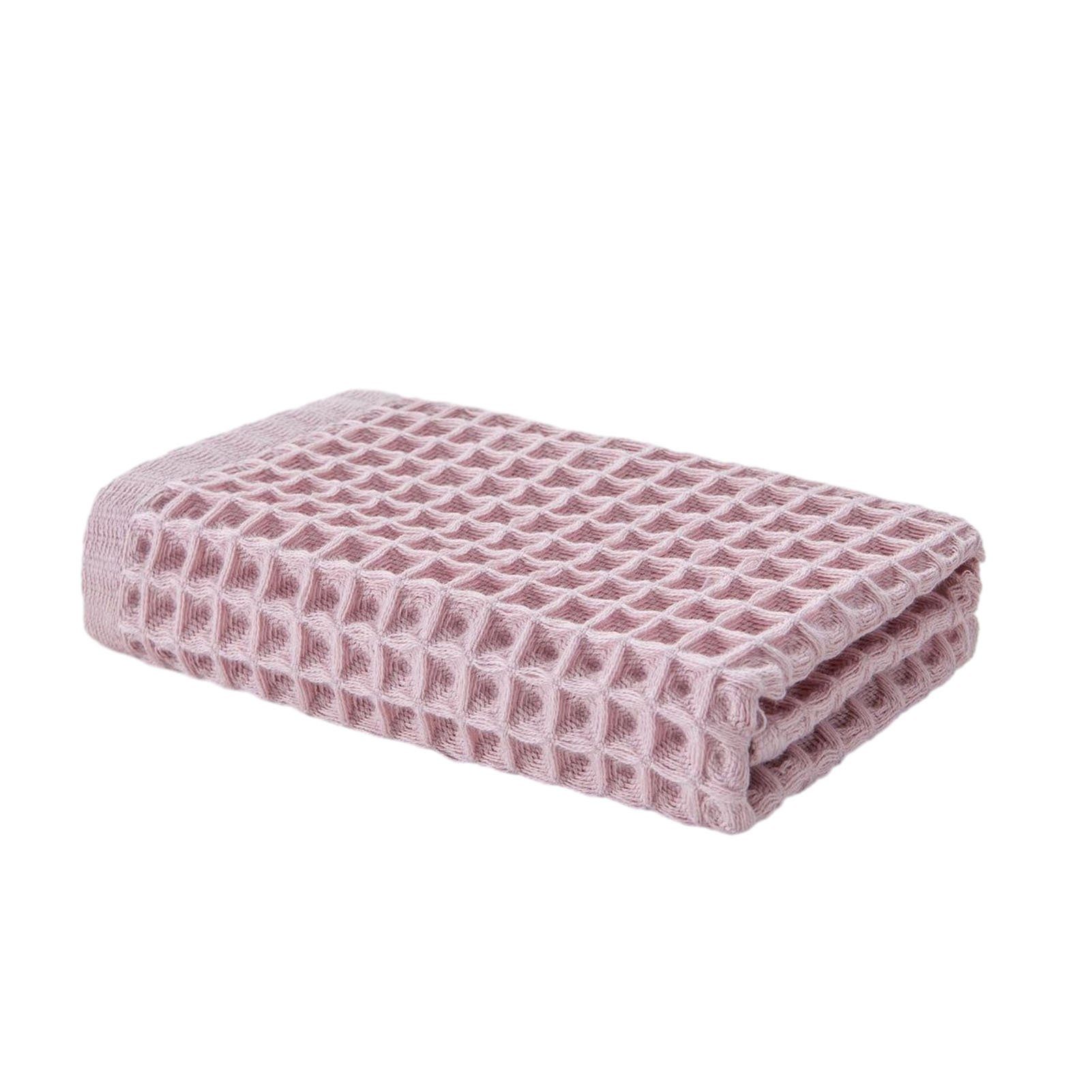 Blusmart Handtuch Set Quadratisches Handtuch Mit Waffelmuster Aus Reiner Baumwolle pink